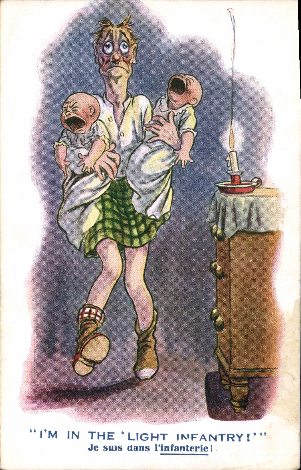 VINTAGE POSTCARD Fantasy Illustrator Infantry Babies Children