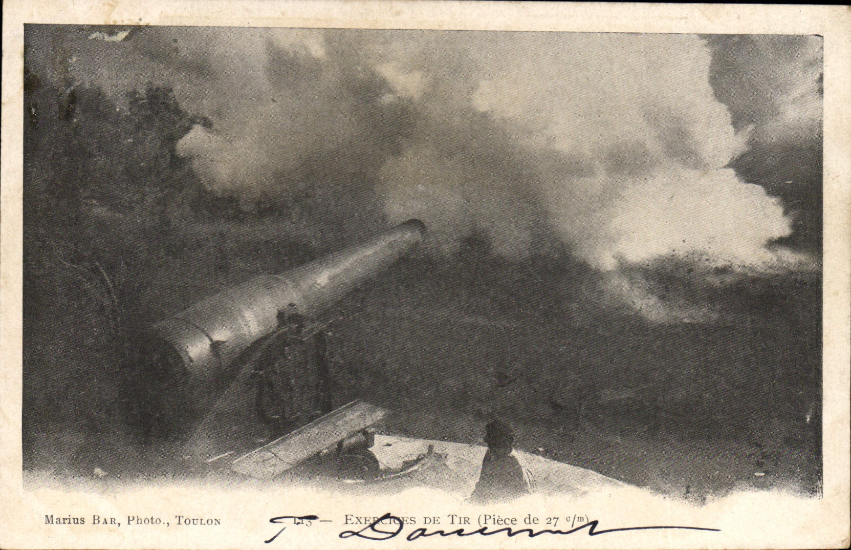 CPA Militaria Exercices de tir Piece de 27cm