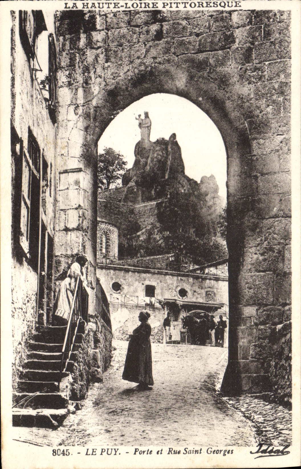 VINTAGE POSTCARD Puy Carries and Street Georges Saint (nice shot)