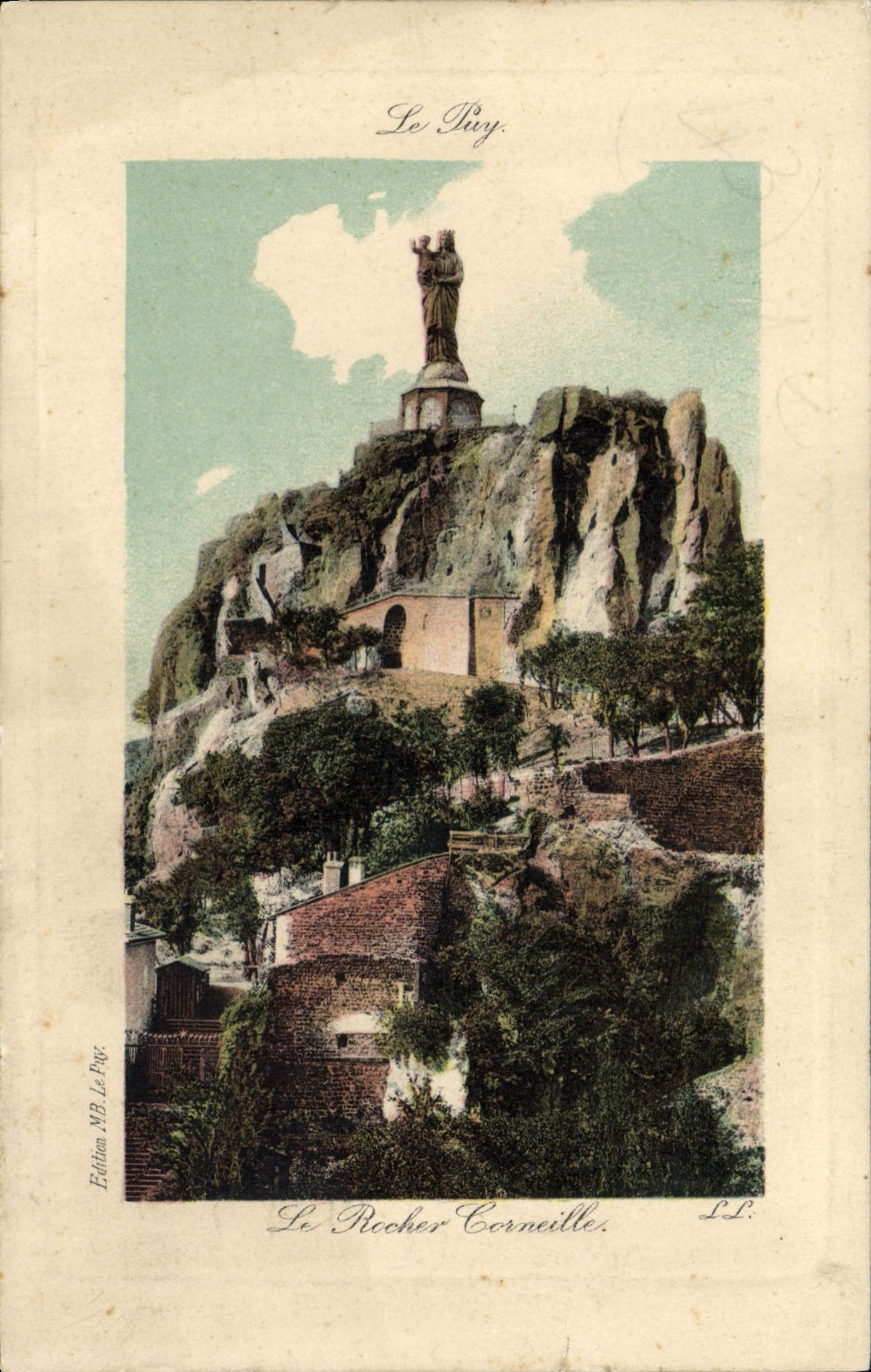 VINTAGE POSTCARD Puy the rock Crow
