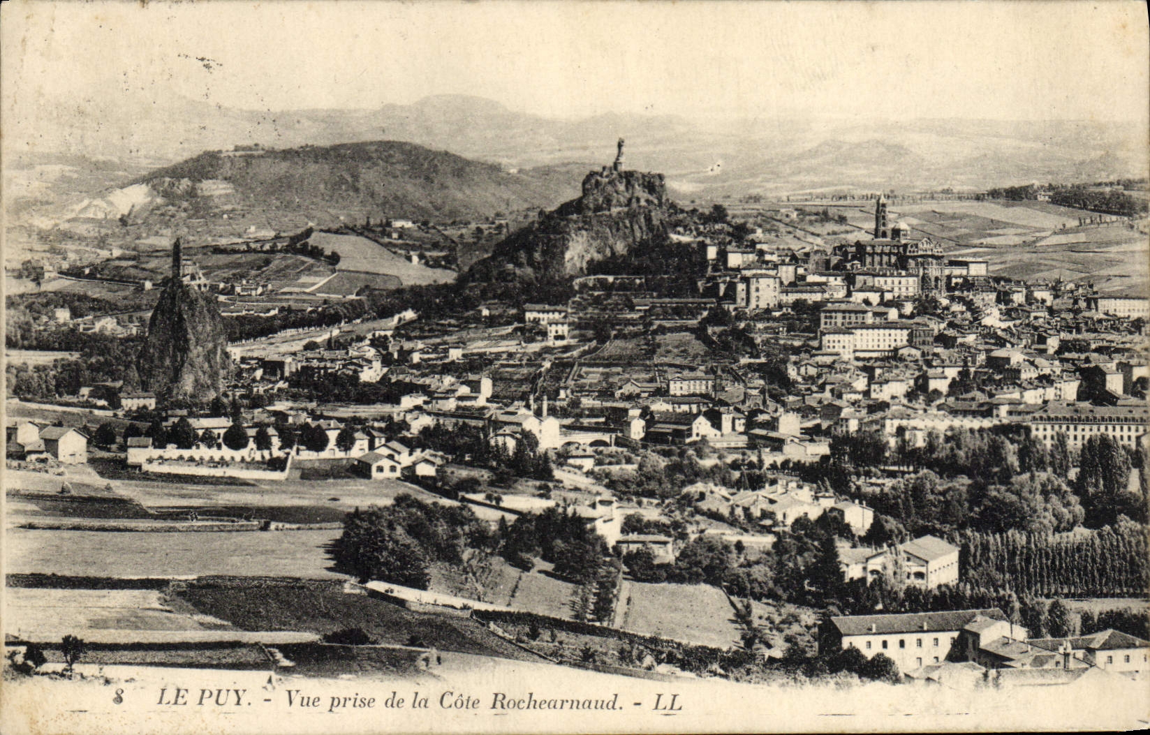 VINTAGE POSTCARD Puy in Velay Seen from of the Rochearnaud Dimension