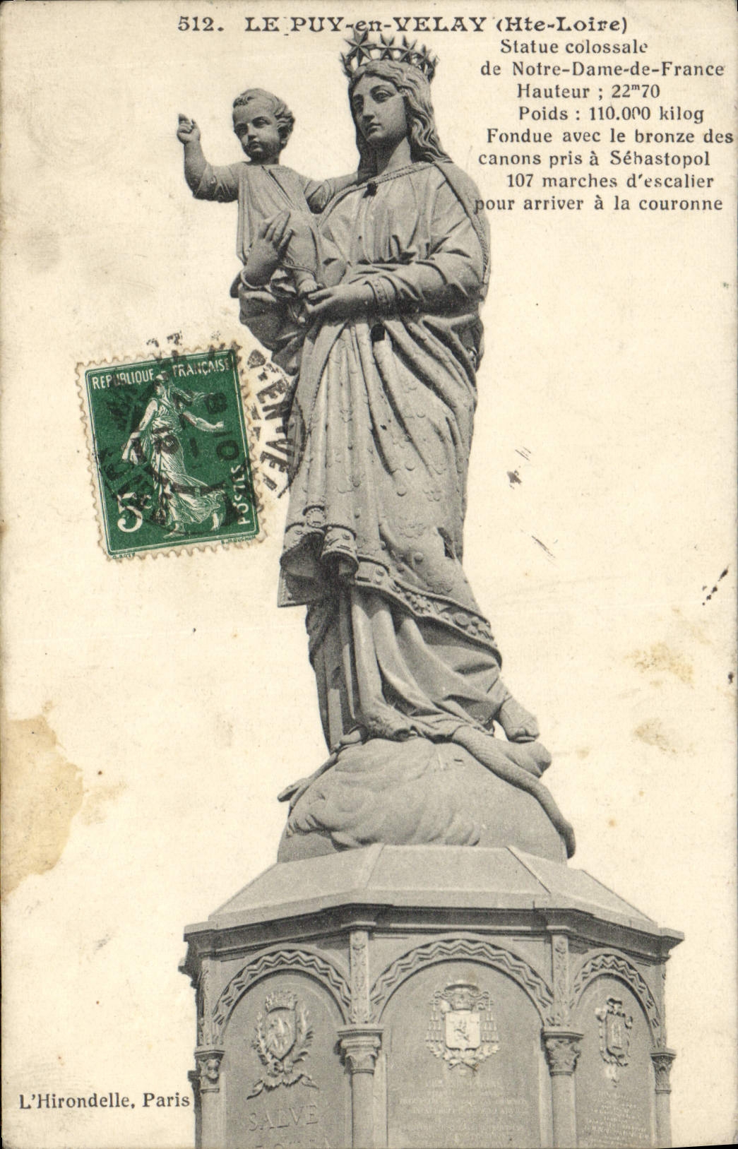 CPA Le Puy en Velay Statue colossale de Notre Dame de France
