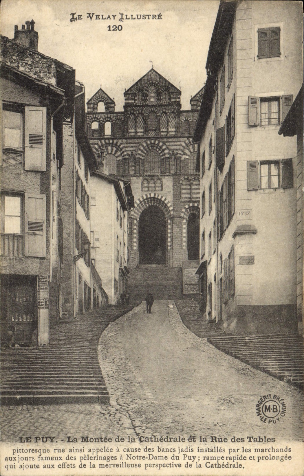 CPA Le Puy en Velay La Montee de la Cathedrale et la Rue des Tables