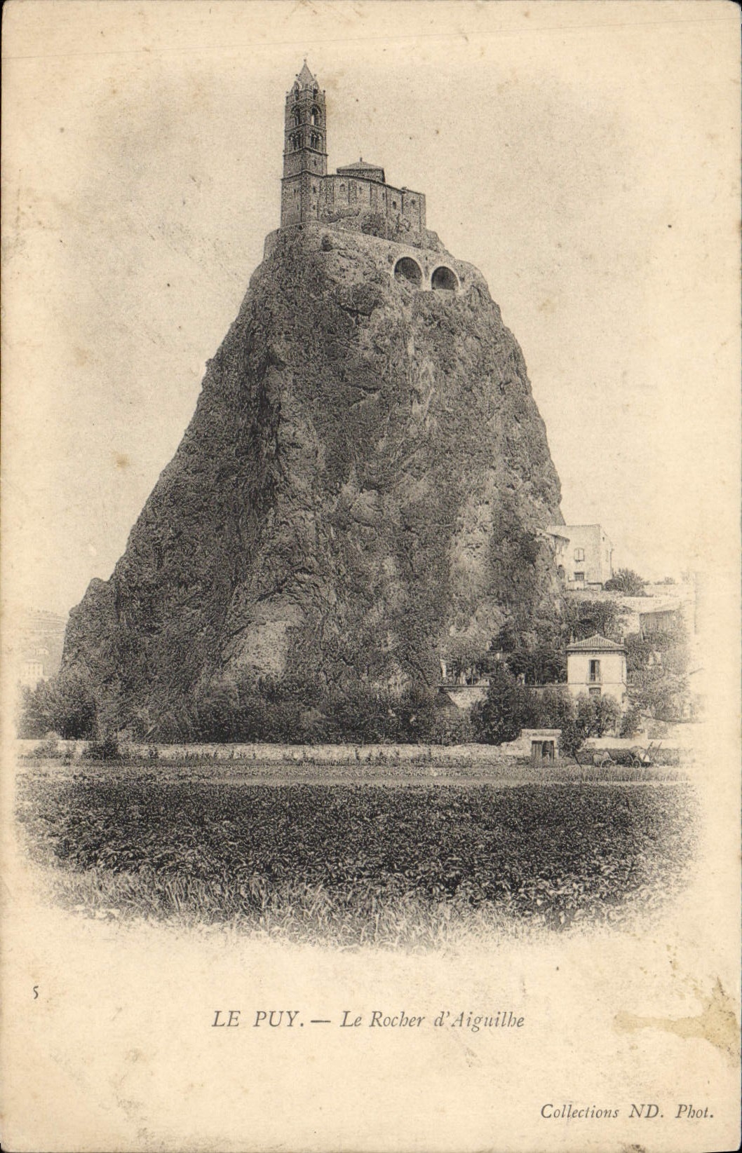 VINTAGE POSTCARD Puy in Velay the Rock of Aiguilbe