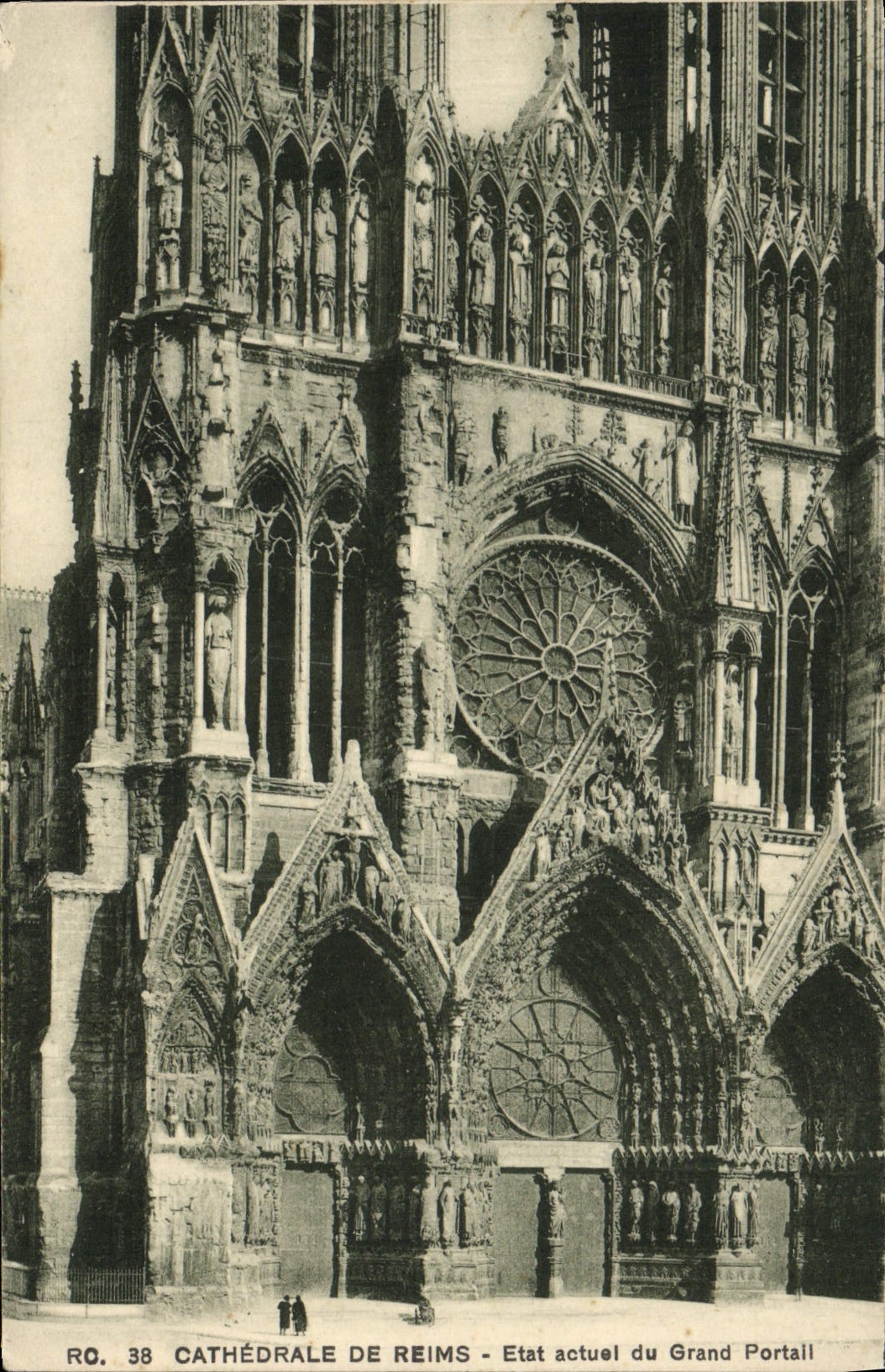 CPA Reims Cathedrale De Etat actuel du Grand Portail