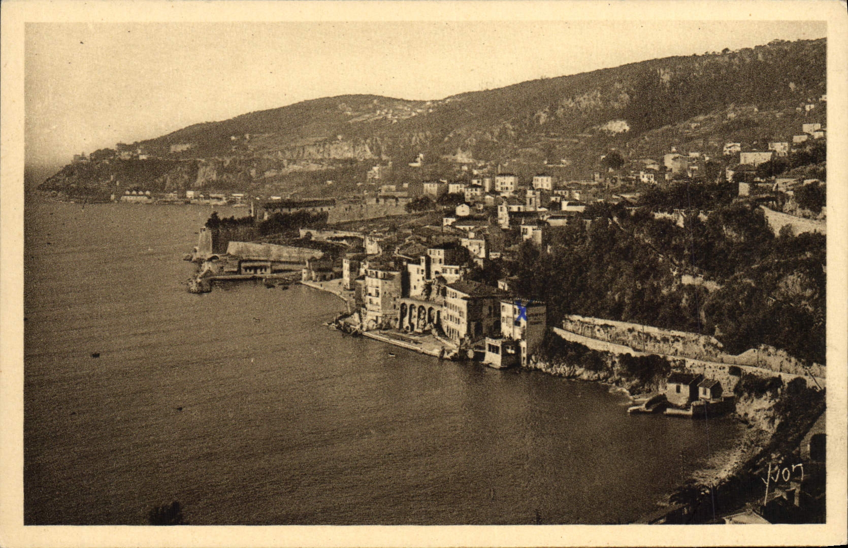 CPA Villefranche Sur Mer Vue Generale