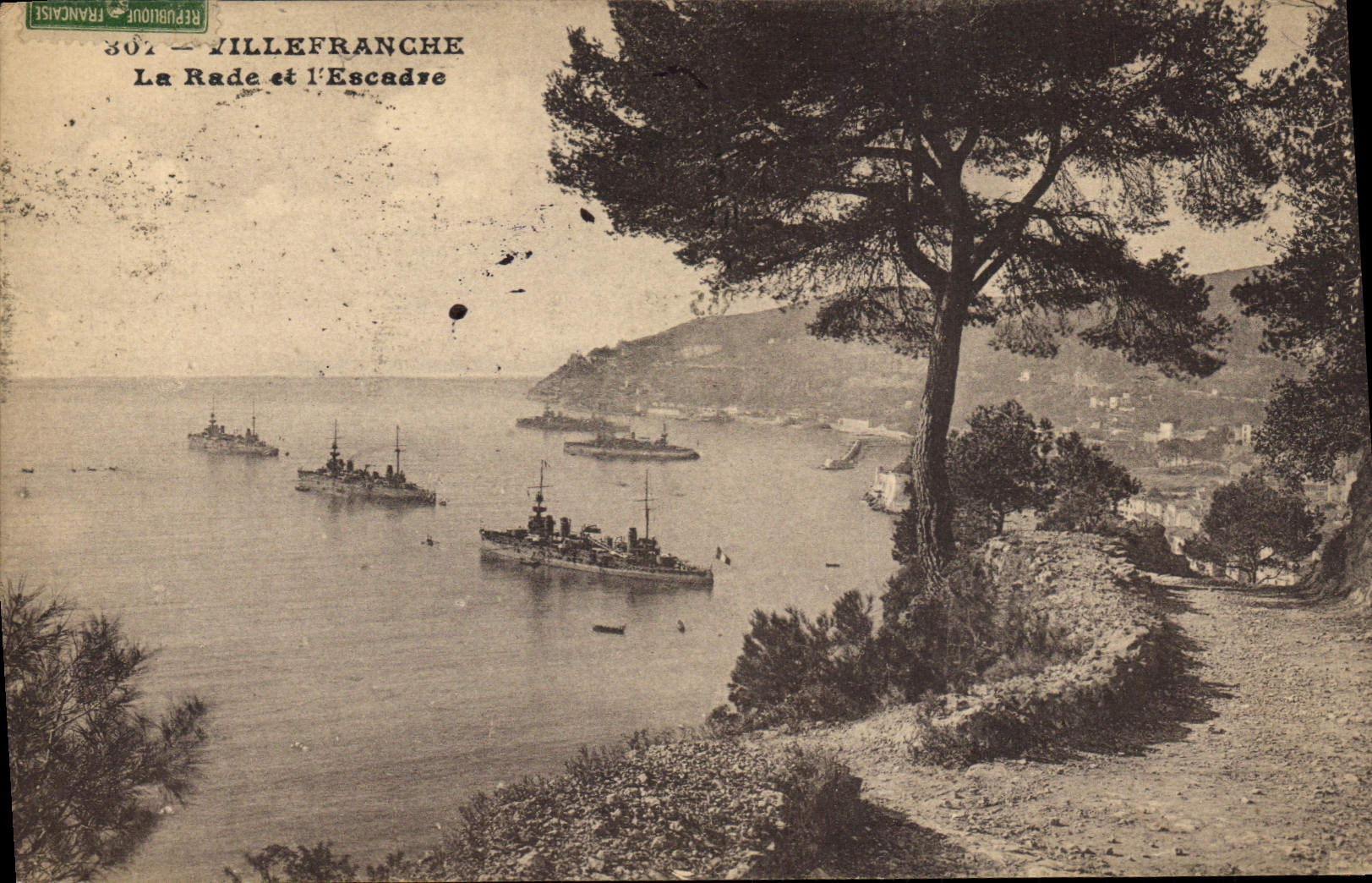 CPA Villefranche Sur Mer la Rade et l'escadre Bateaux 