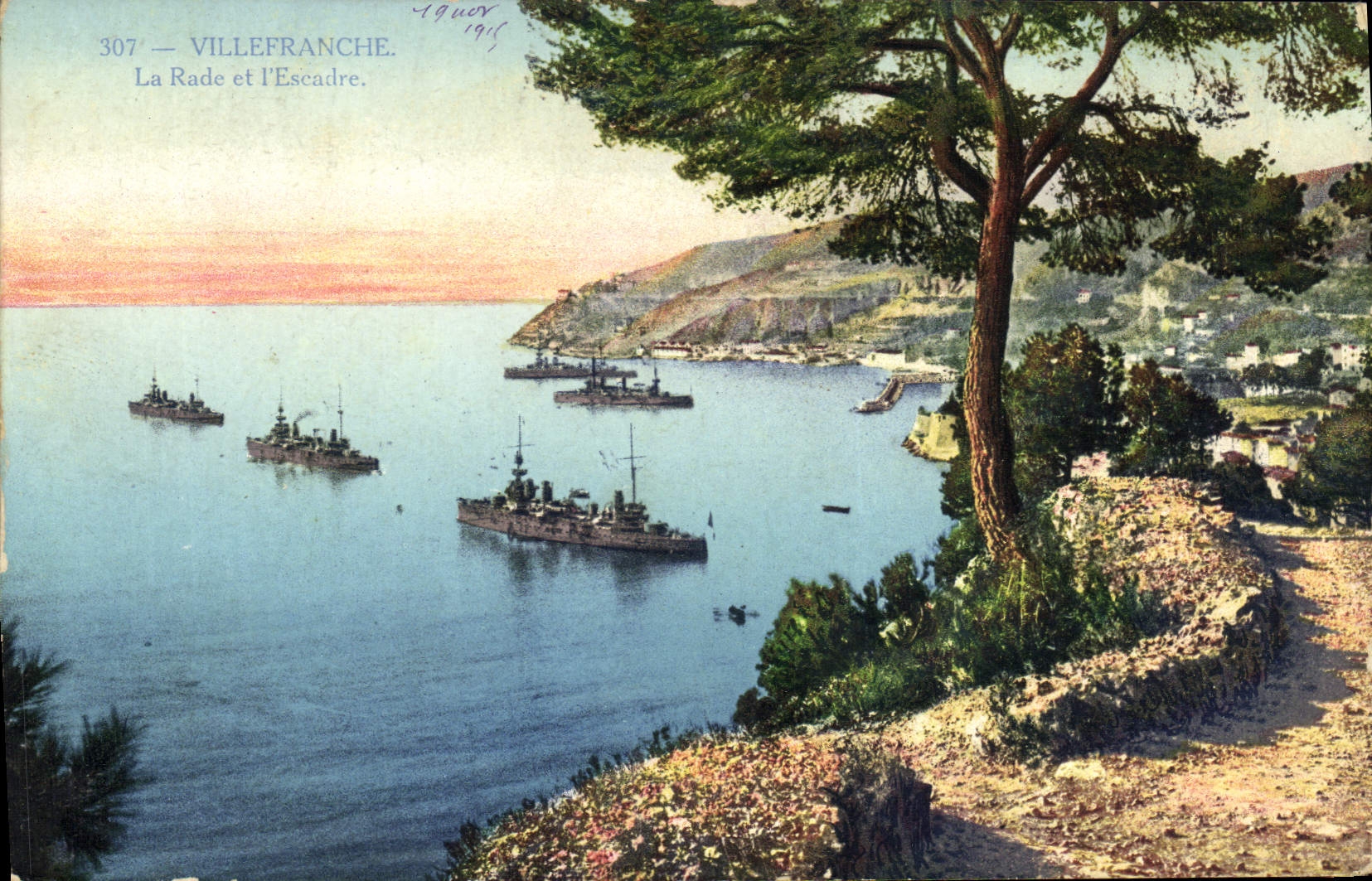 CPA Villefranche Sur Mer La rade et l'escadre Bateaux 