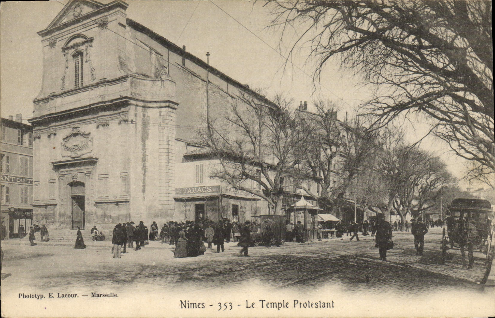 Templo del Protestant de Nimes de la POSTAL de la VENDIMIA