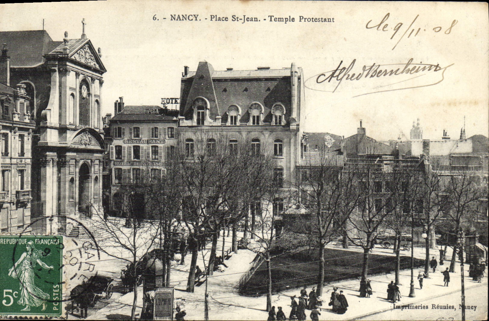 CPA Nancy Place St Jean Temple protestant