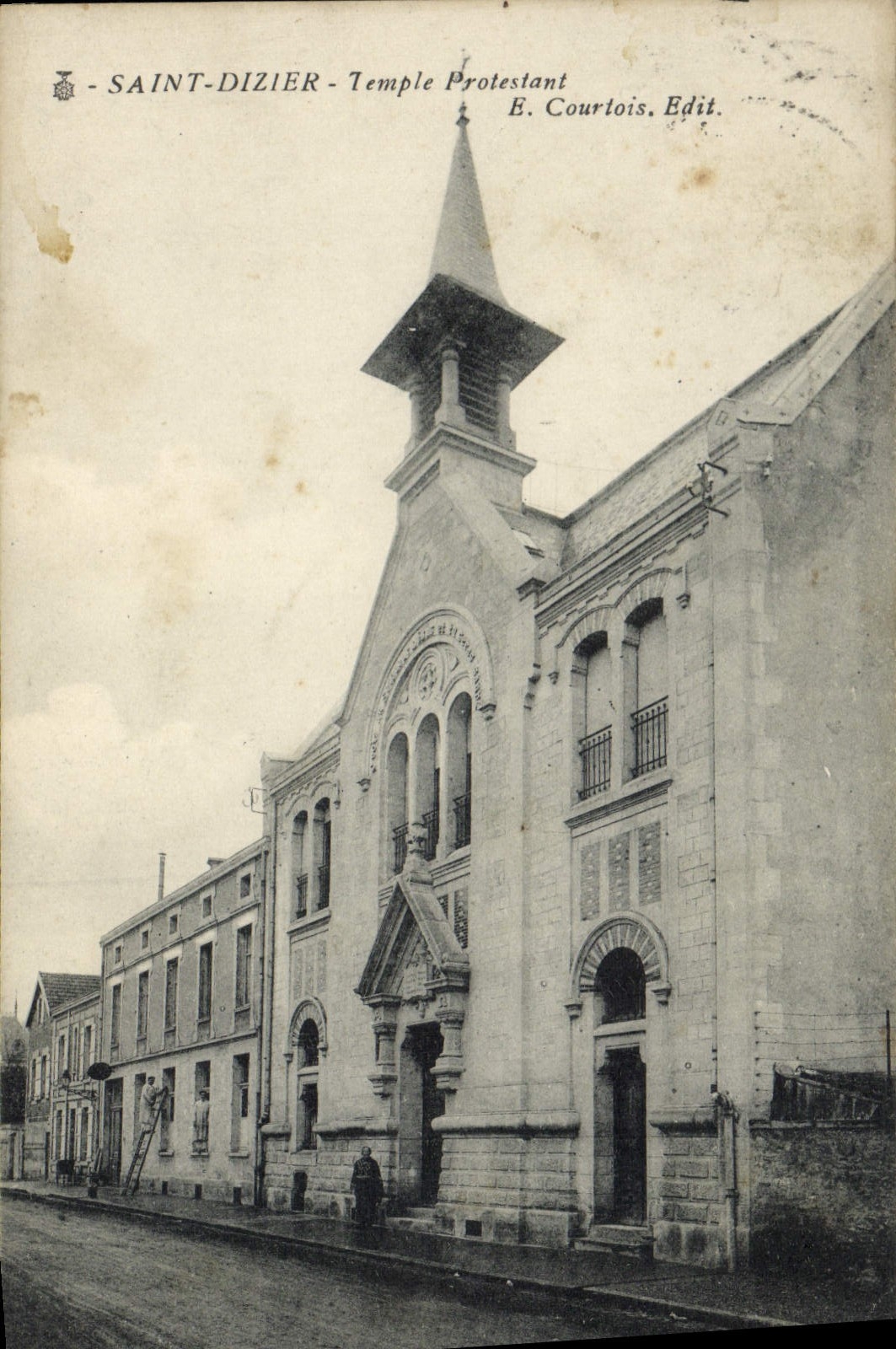 Templo santo del Protestant de Dizier de la POSTAL de la VENDIMIA