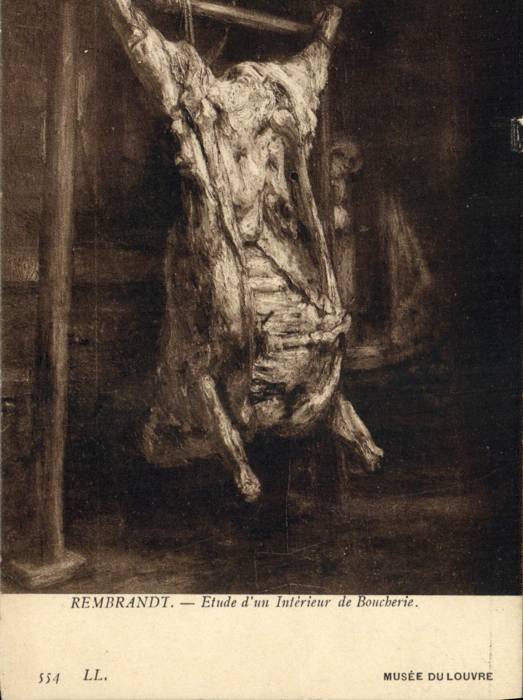 CPA Rembrandt Etude d'un interieur de boucherie Musee du Louvre Paris