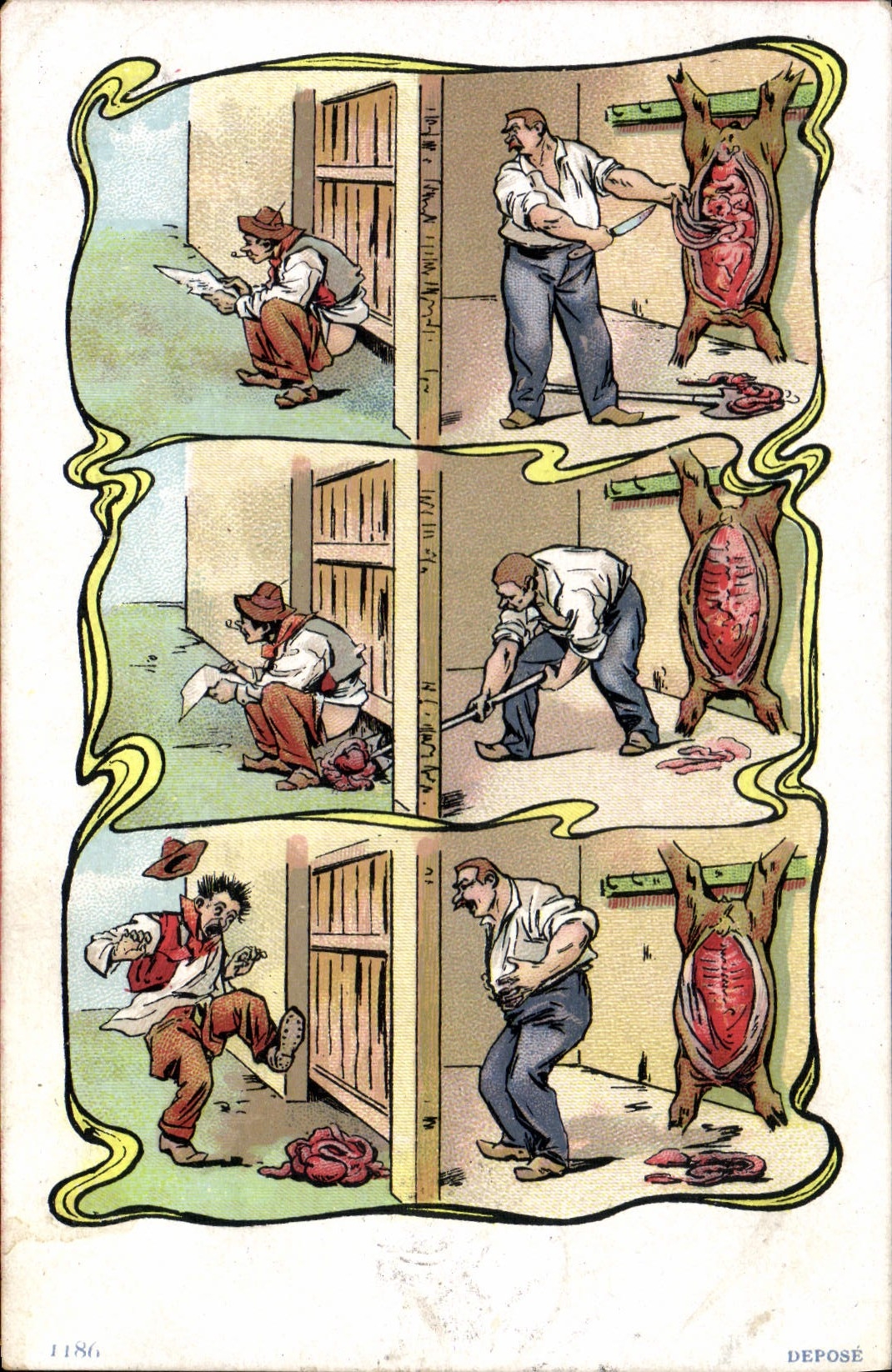 VINTAGE POSTCARD Butchery