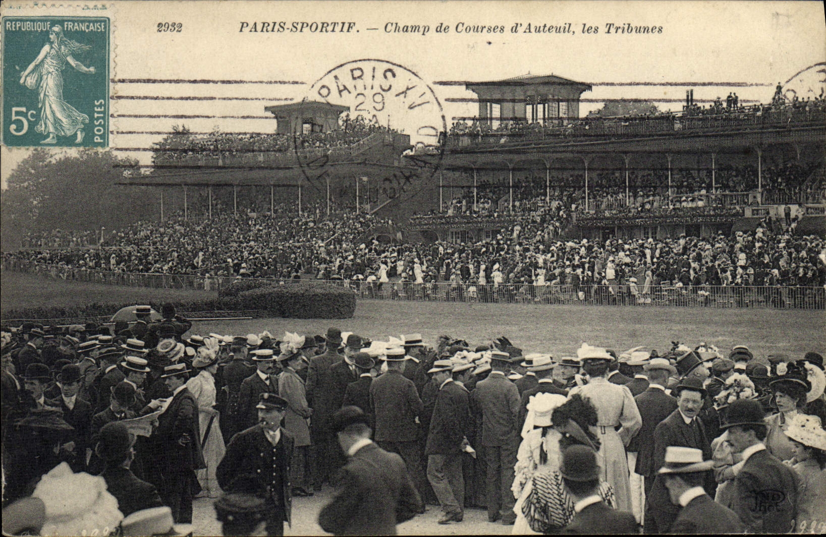 Hipódromo Sporting de Hippisme París de la equitación del caballo de la POSTAL de la VENDIMIA de las plataformas de Auteuil