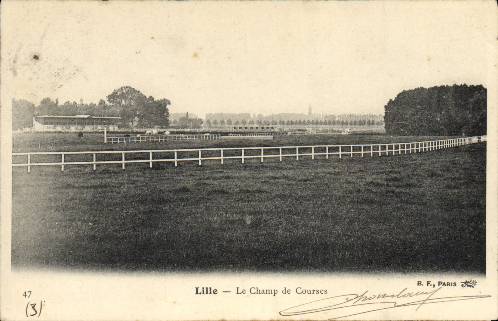 Equitación Hippisme Lille del caballo de la POSTAL de la VENDIMIA el hipódromo