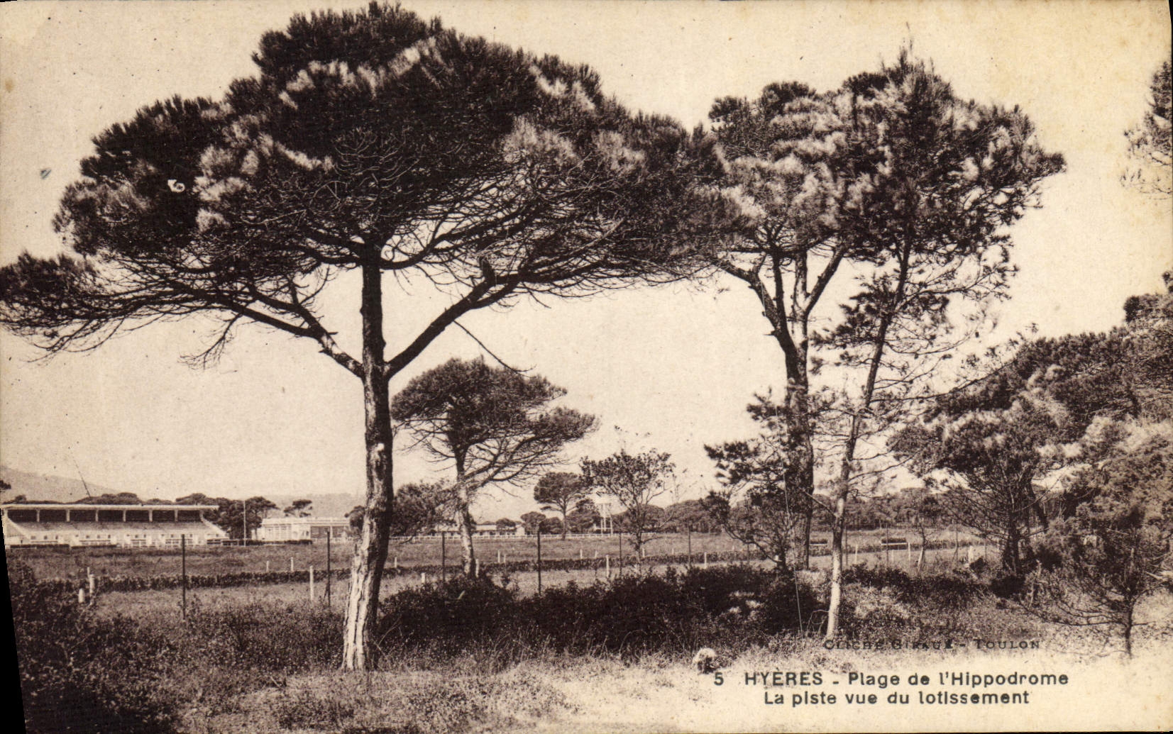 CPA Cheval Equitation Hippisme Hyeres Plage de l'hippodrome La piste vue du lotissement 