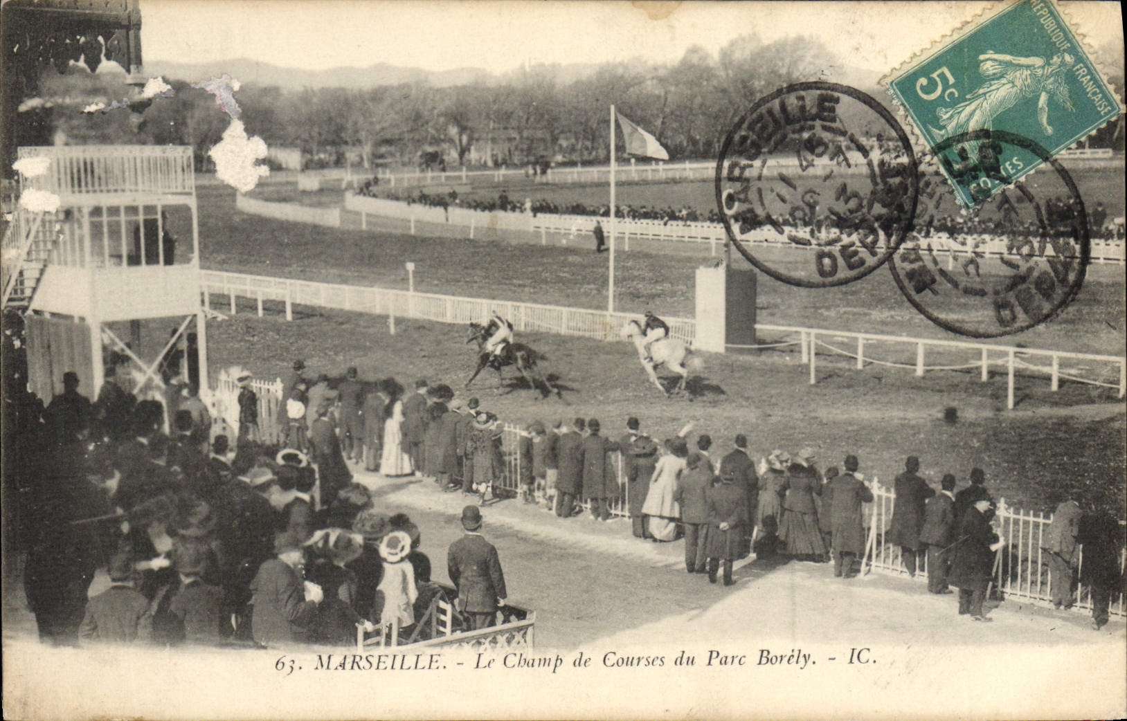 CPA Cheval Equitation Hippisme Marseille le champ de courses du parc Borely 