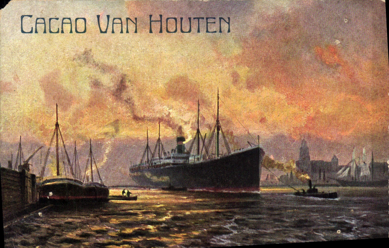 CPA Bateau Paquebot Cacao Van Houten