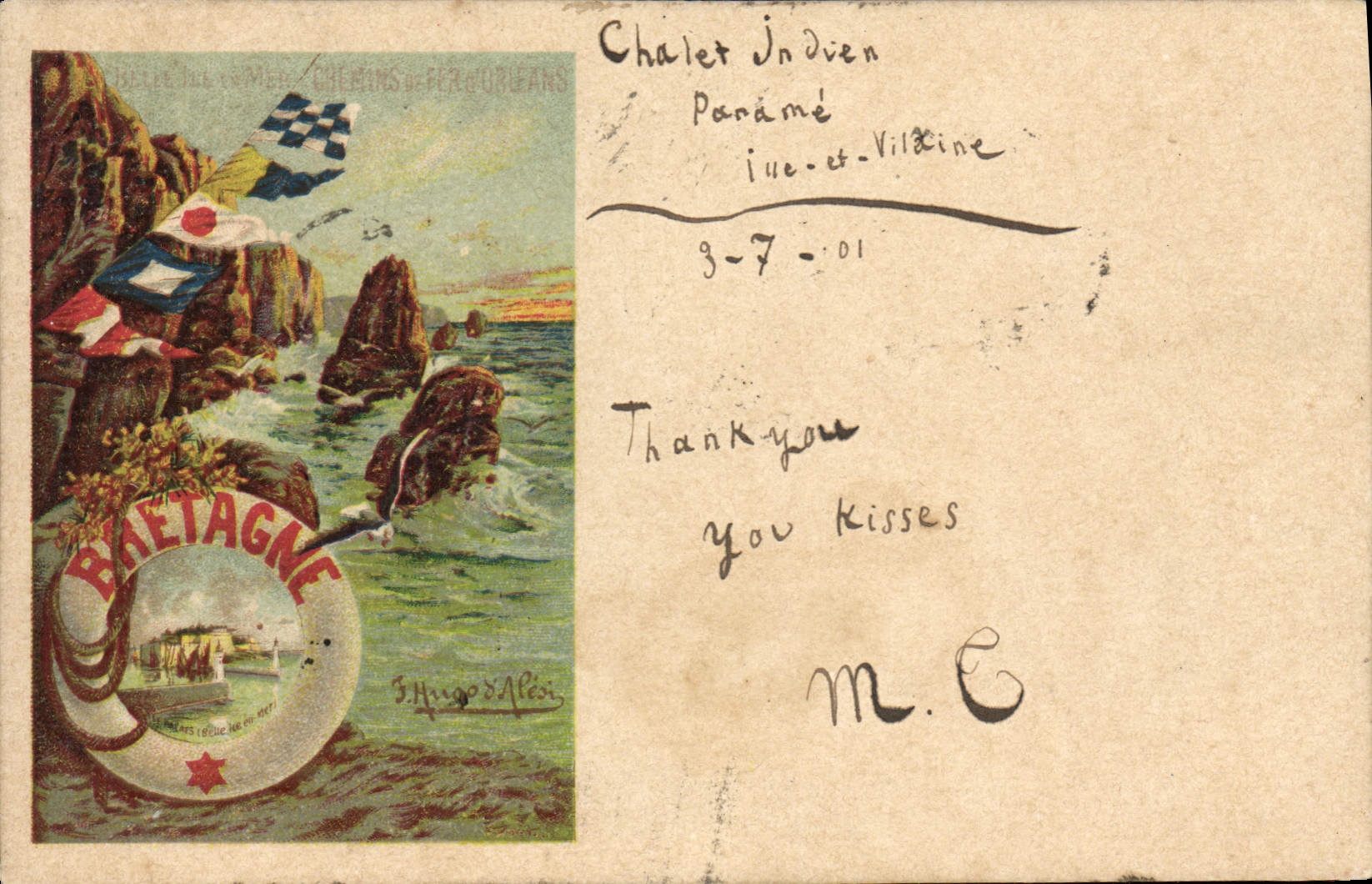 CPA Chemins de fer d'Orleans Bretagne Bateau