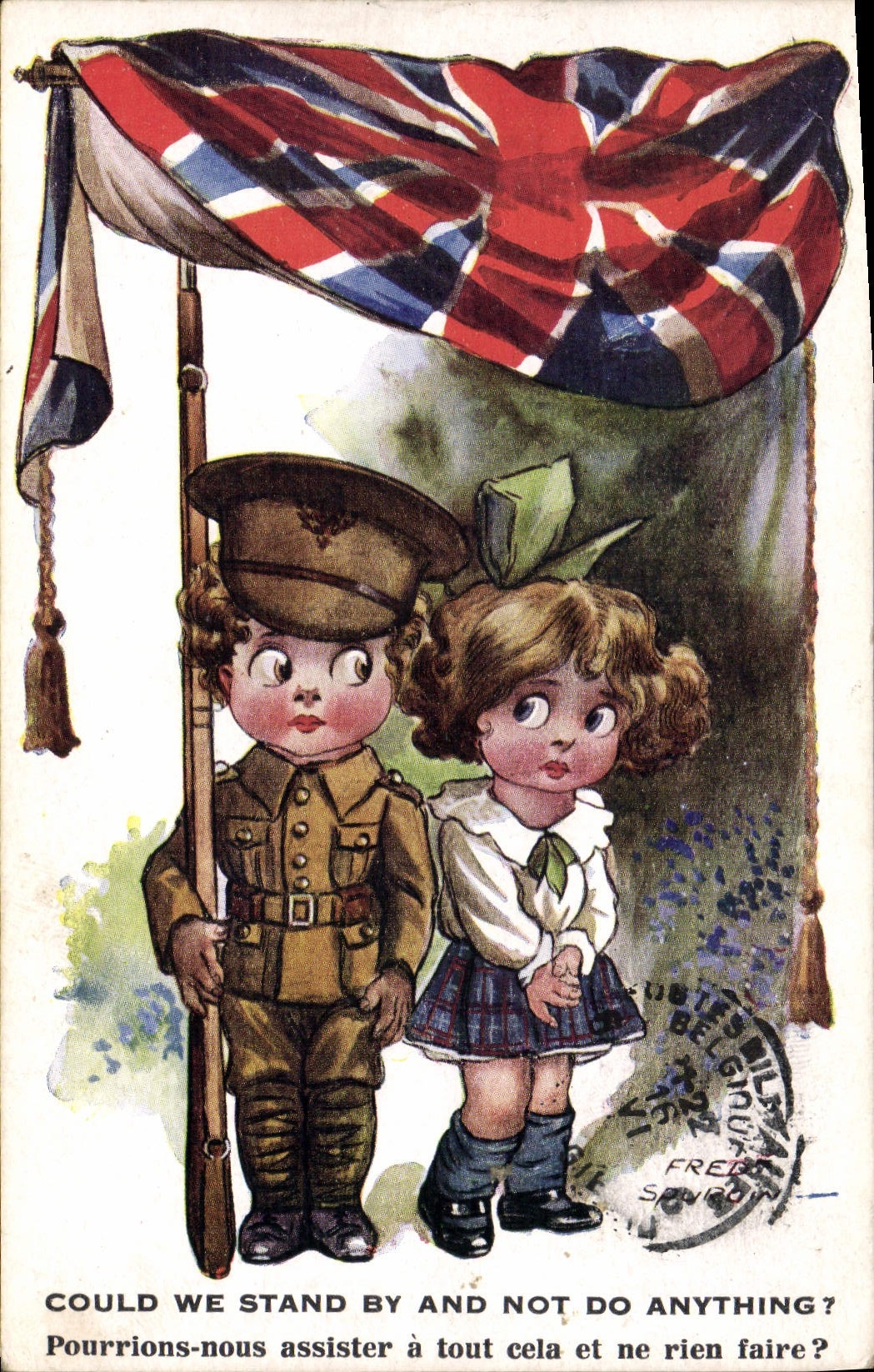 CPA Fantaisie Illustrateur Enfants Soldat Militaria