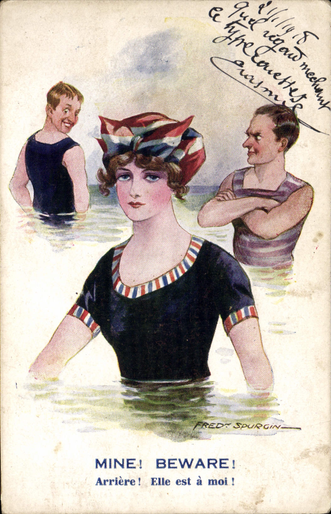 CPA Fantaisie Illustrateur Femme Maillot de bain 