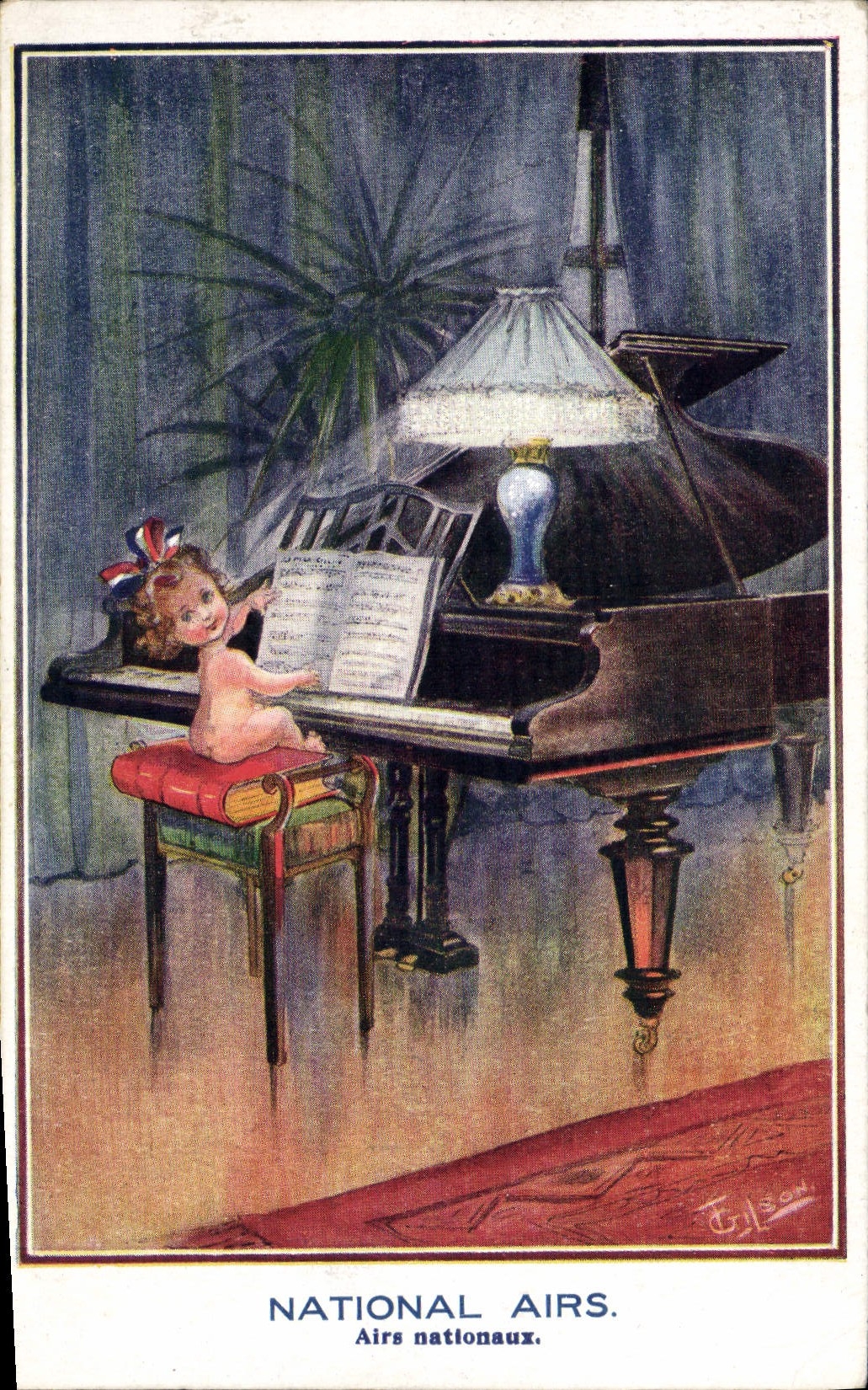 CPA Fantaisie Illustrateur Enfant National Airs Piano
