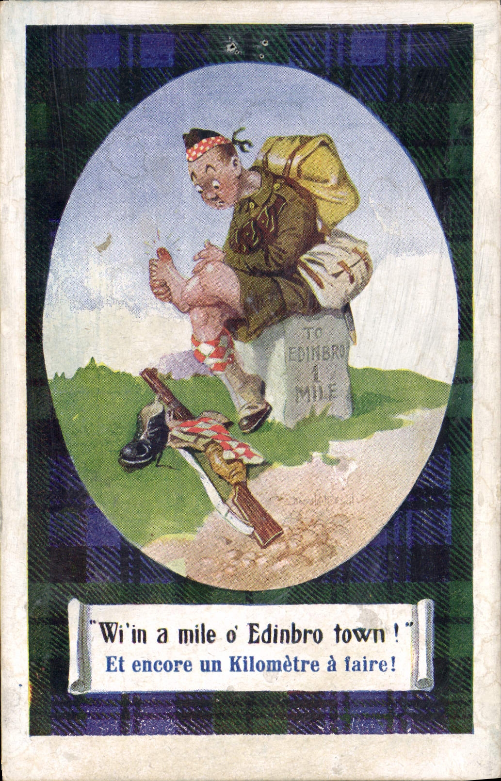 VINTAGE POSTCARD Fantasy Scottish Illustrator Edinburgh