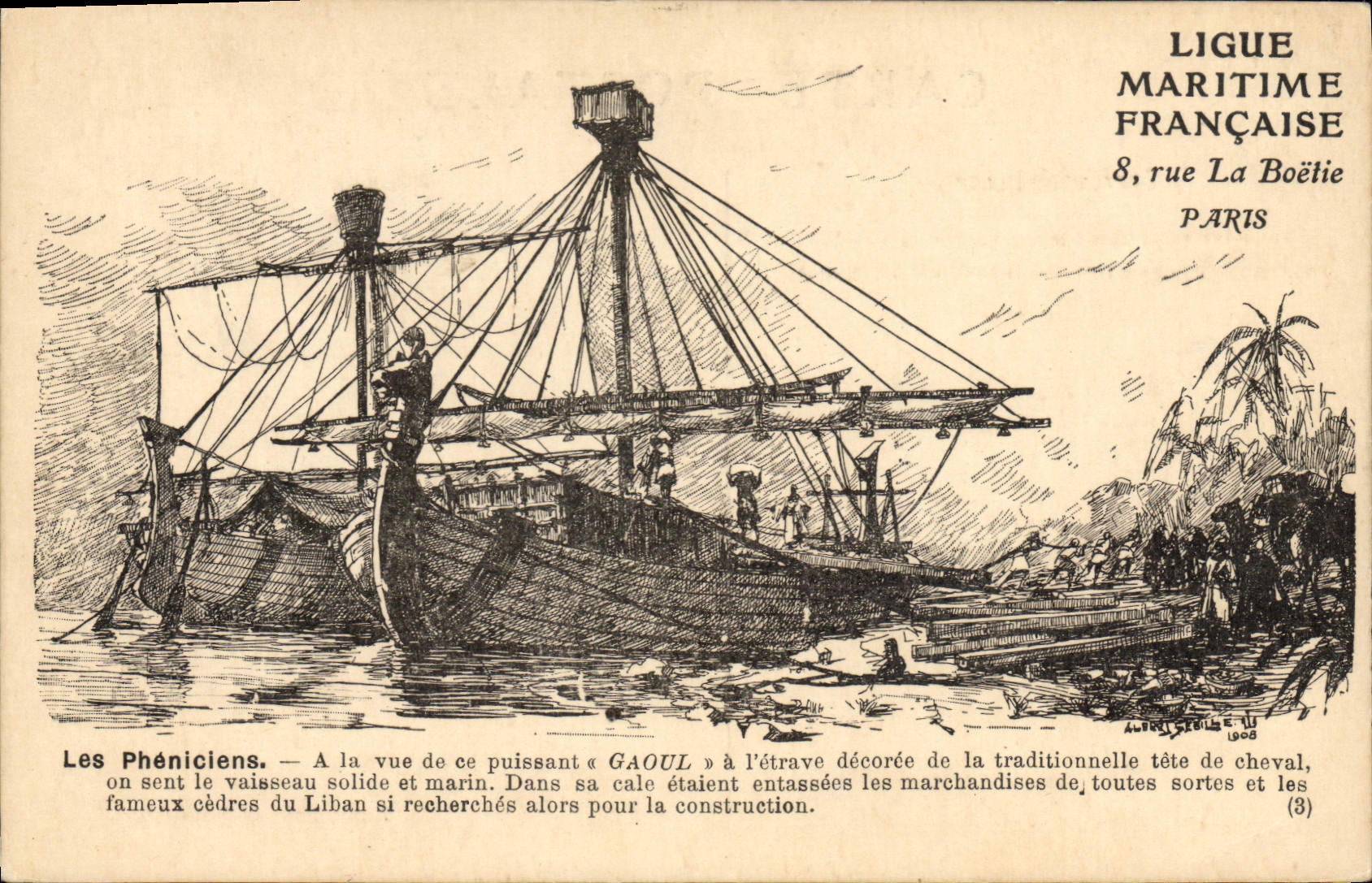 CPA Bateau Voilier Pheniciens Sebille 