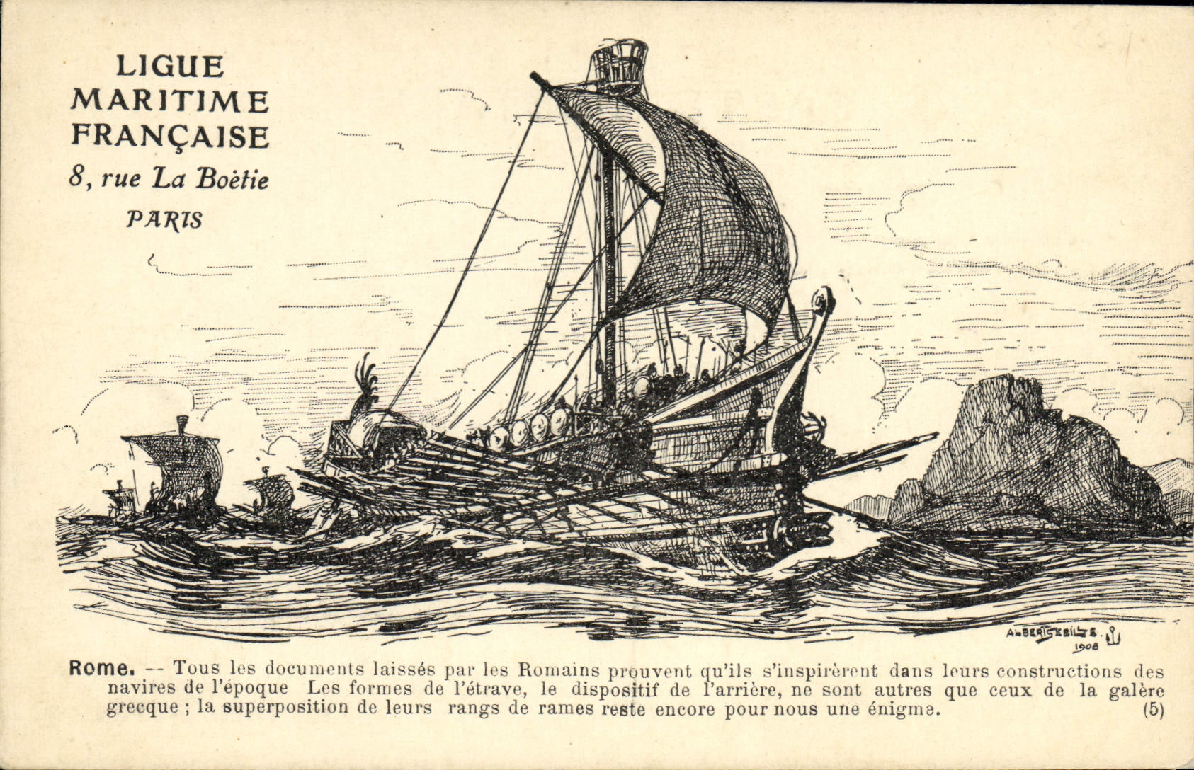 CPA Bateau Voilier Rome 