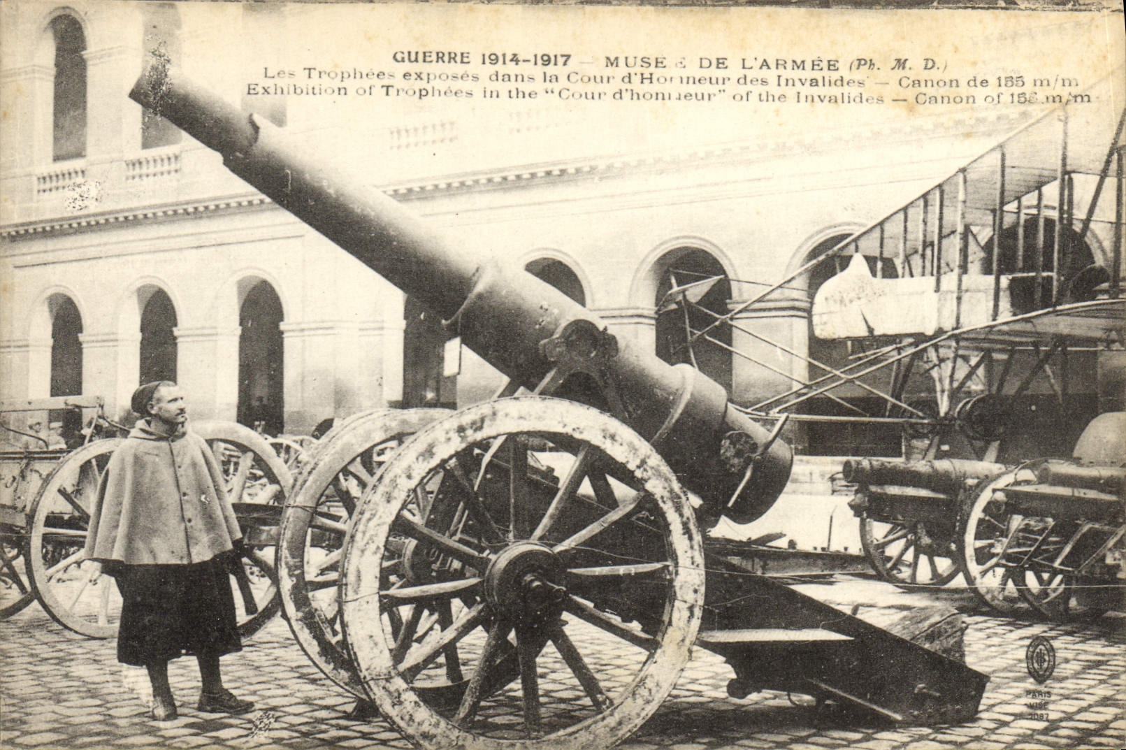 VINTAGE POSTCARD Militaria Paris Museum of the Canon army of 155 mm