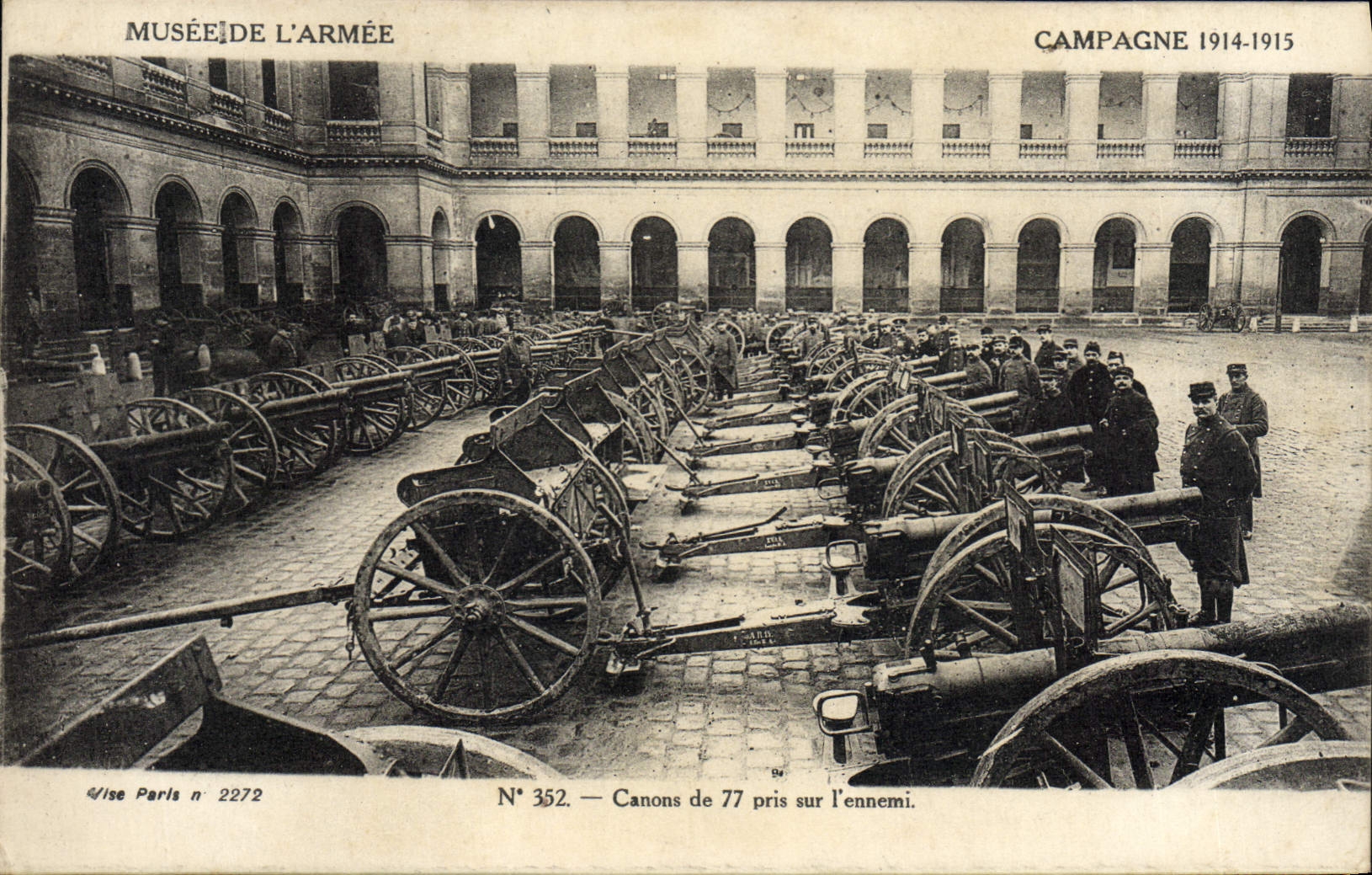 VINTAGE POSTCARD Militaria Paris Guns of 77 taken on the enemy