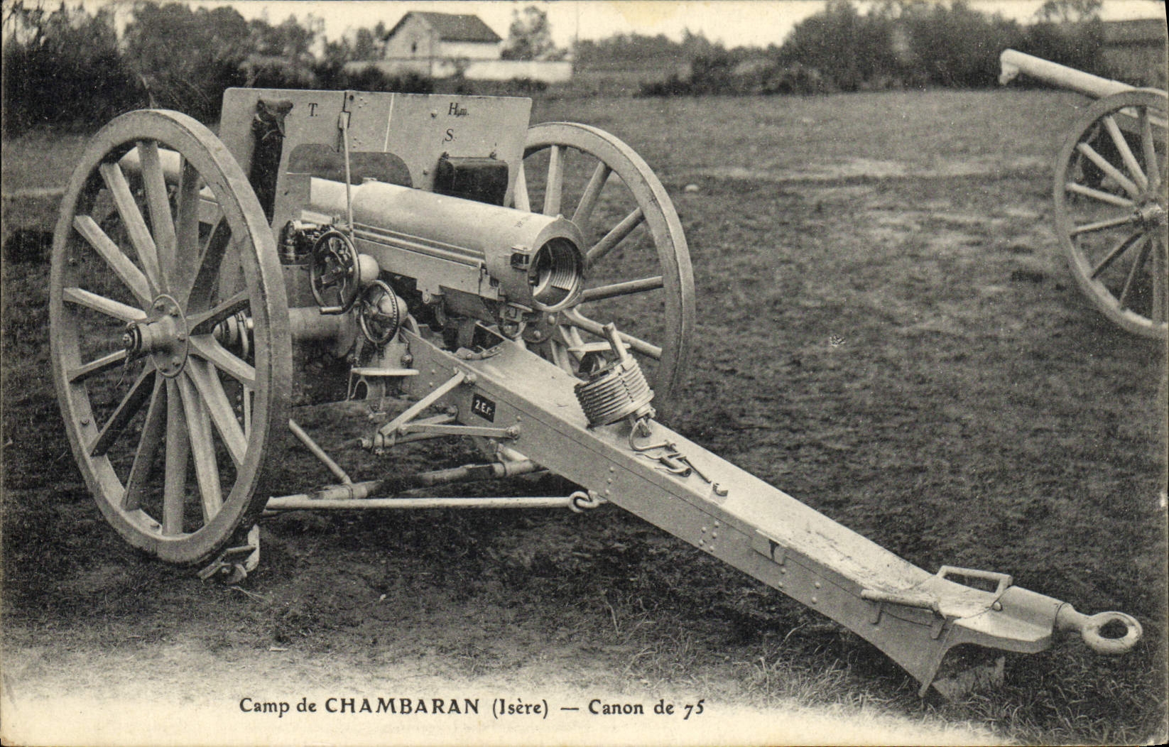 VINTAGE POSTCARD Militaria Canon Camp of Chambaran Canon of 75