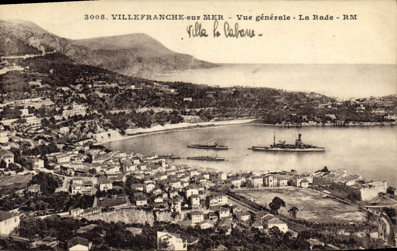 CPA Villefranche sur mer Vue generale La rade