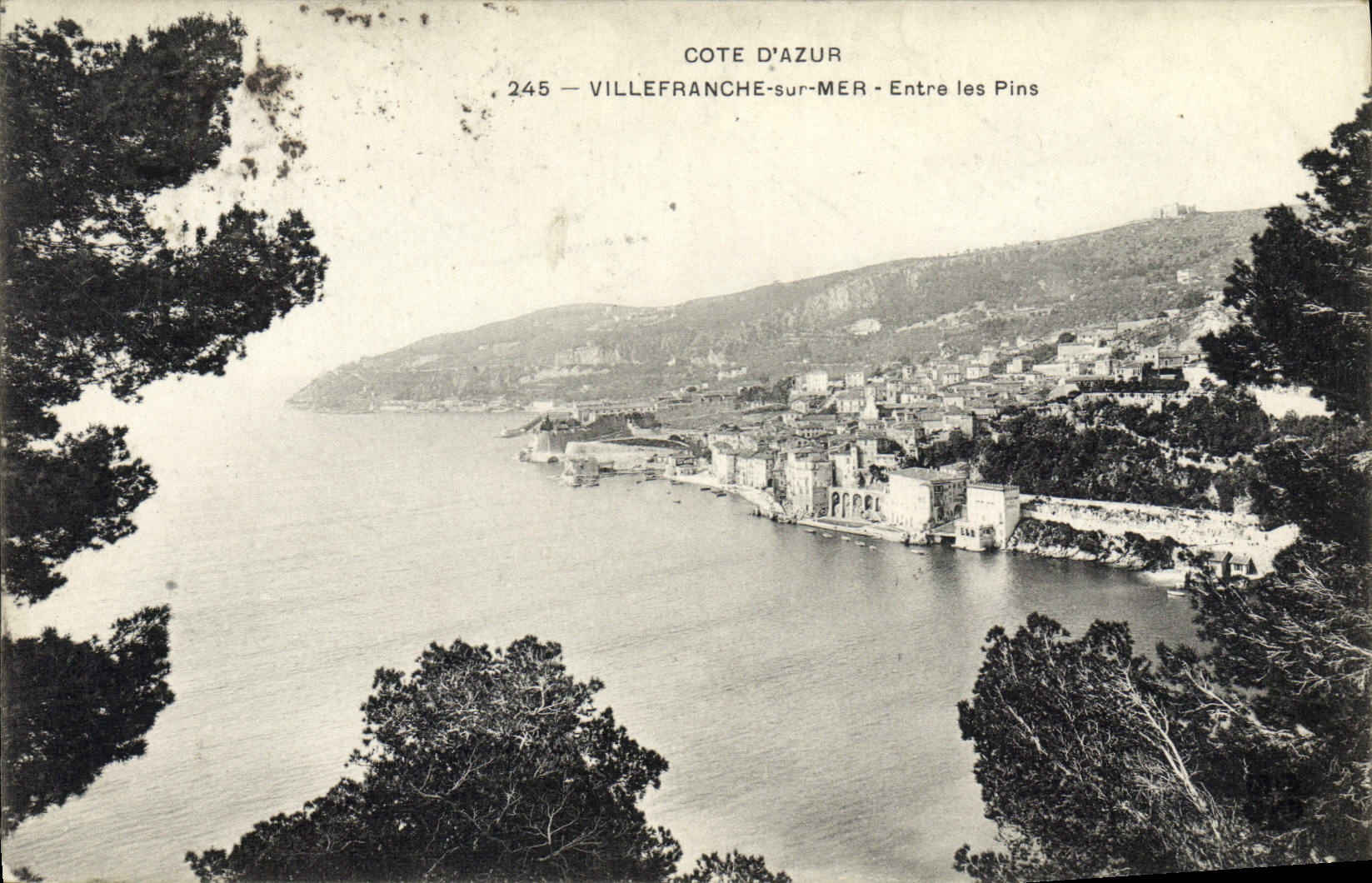 VINTAGE POSTCARD Villefranche on sea Enters the pines