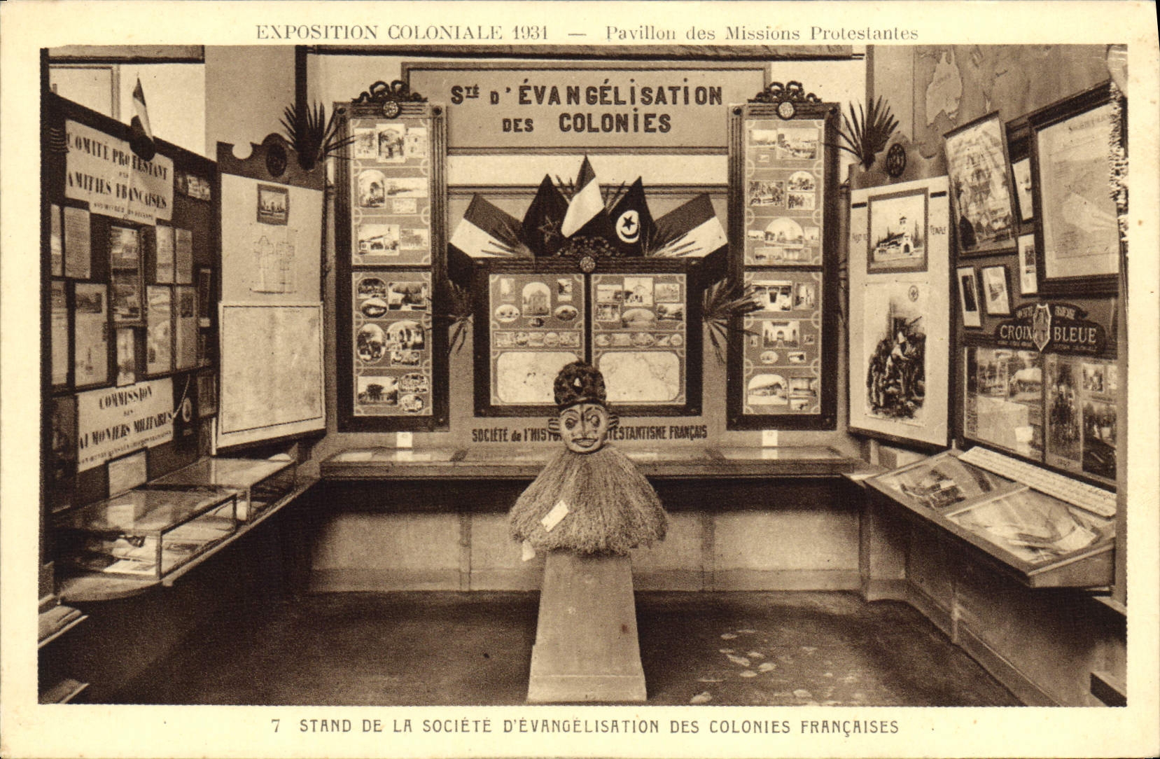 VINTAGE POSTCARD Religion prostestante Paris Fair colonial 1931 House of the Protestant Missions Evangelization