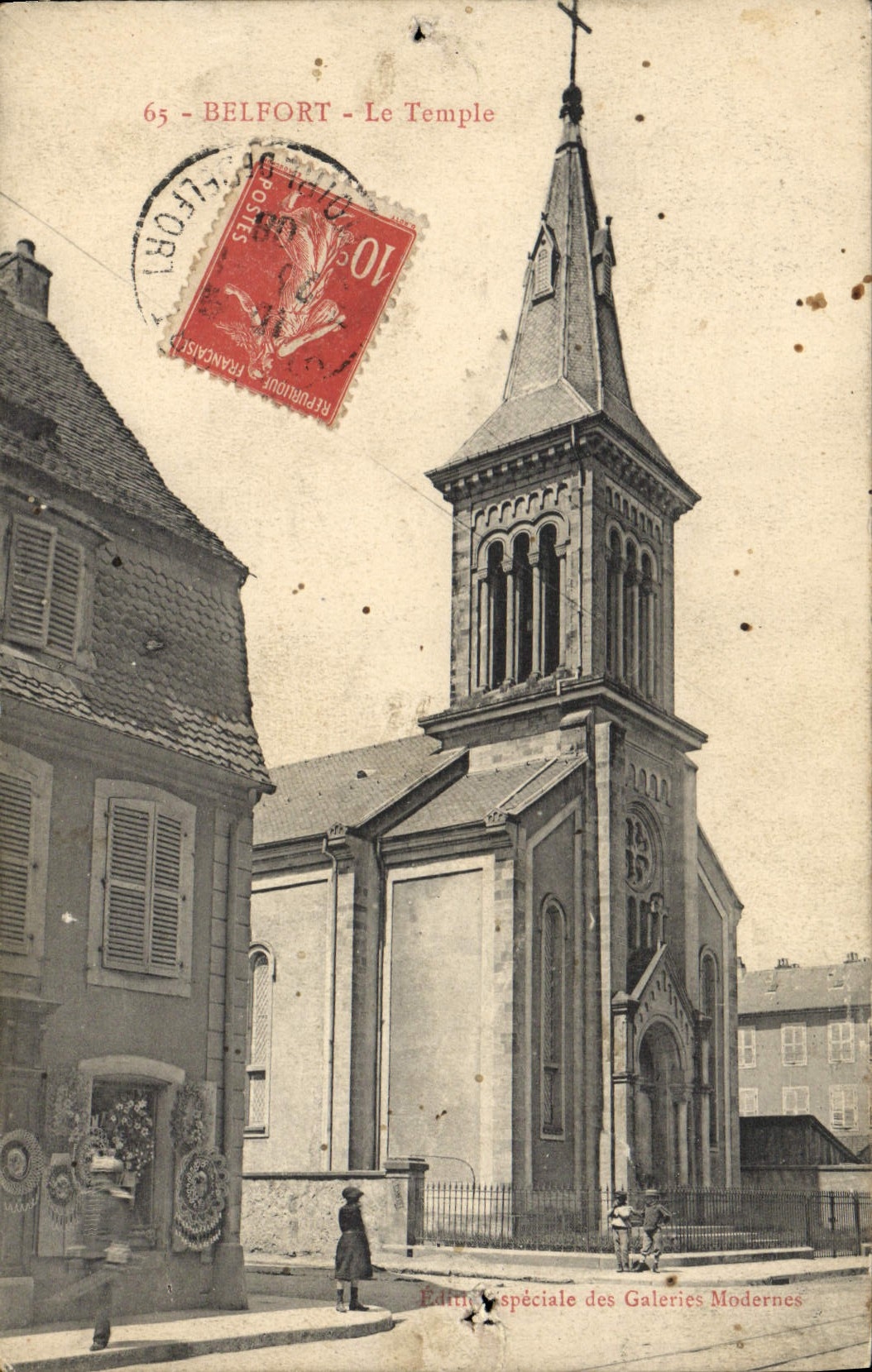 VINTAGE POSTCARD Religion prostestante Belfort Protestant Temple