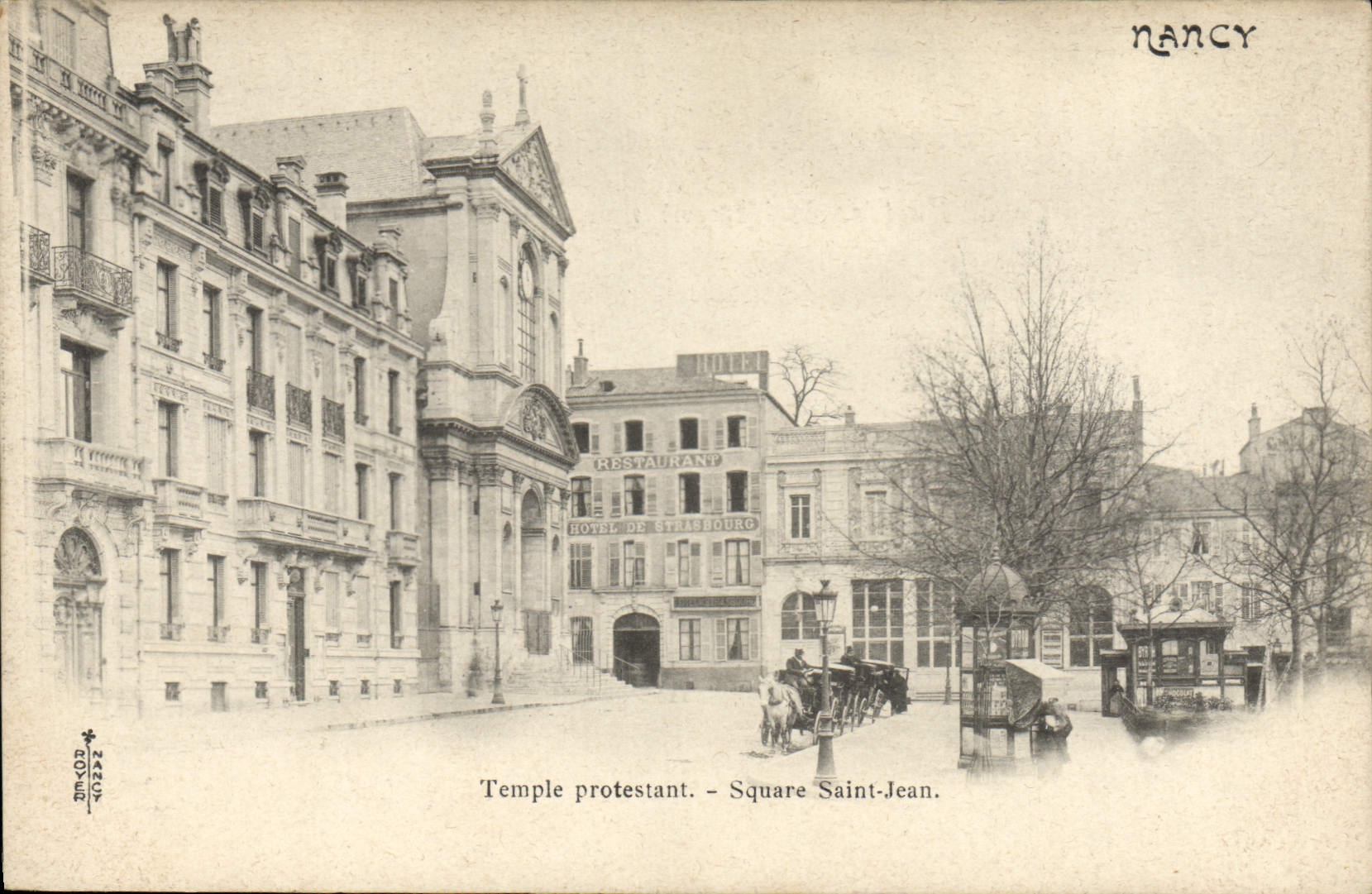 VINTAGE POSTCARD Religion prostestante Temple protesting Holy Public garden Jean Nancy