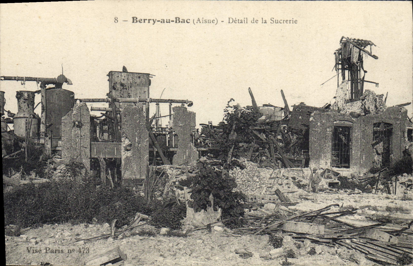 CPA Sucrerie Berry au Bac Militaria