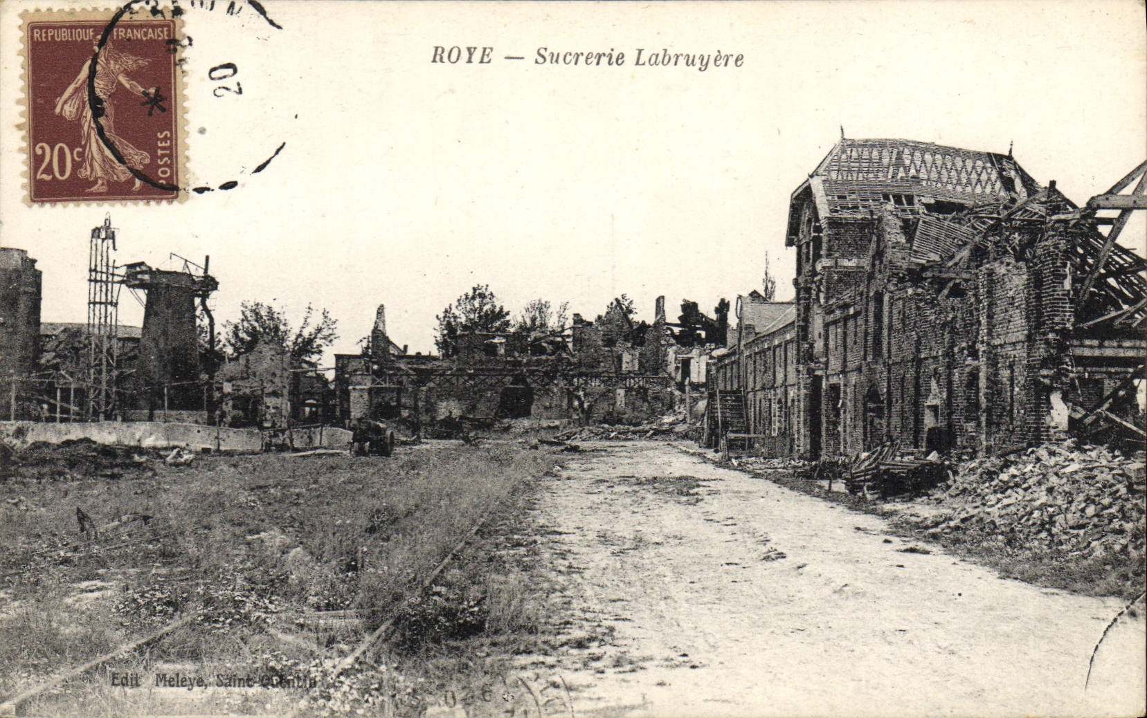 VINTAGE POSTCARD Sugar refinery Labruyere Roye