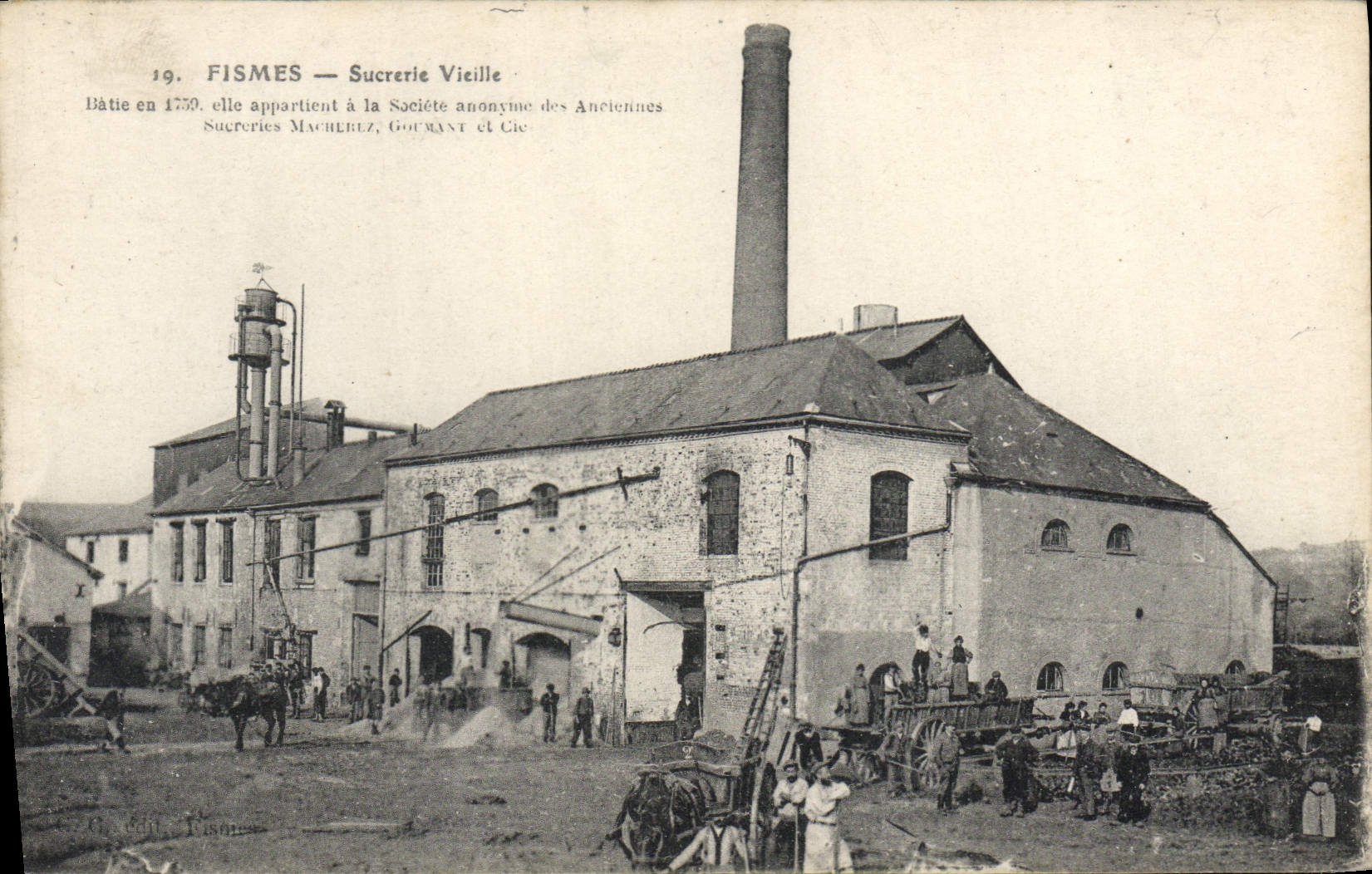 VINTAGE POSTCARD Old Sugar refinery Fismes