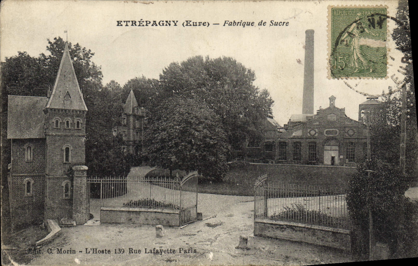 VINTAGE POSTCARD Sucrerie Etrepagny Manufactures of sugar