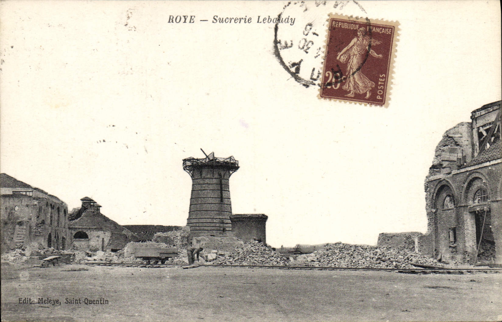 VINTAGE POSTCARD Sugar refinery Lebaudy Roye