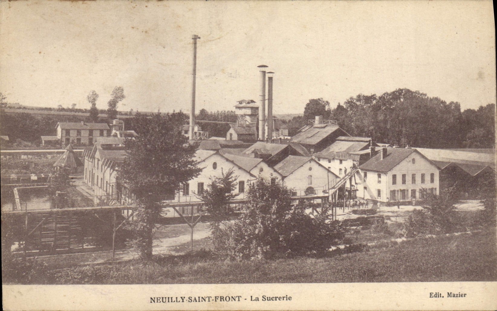 VINTAGE POSTCARD Holy Neuilly Sugar refinery Face
