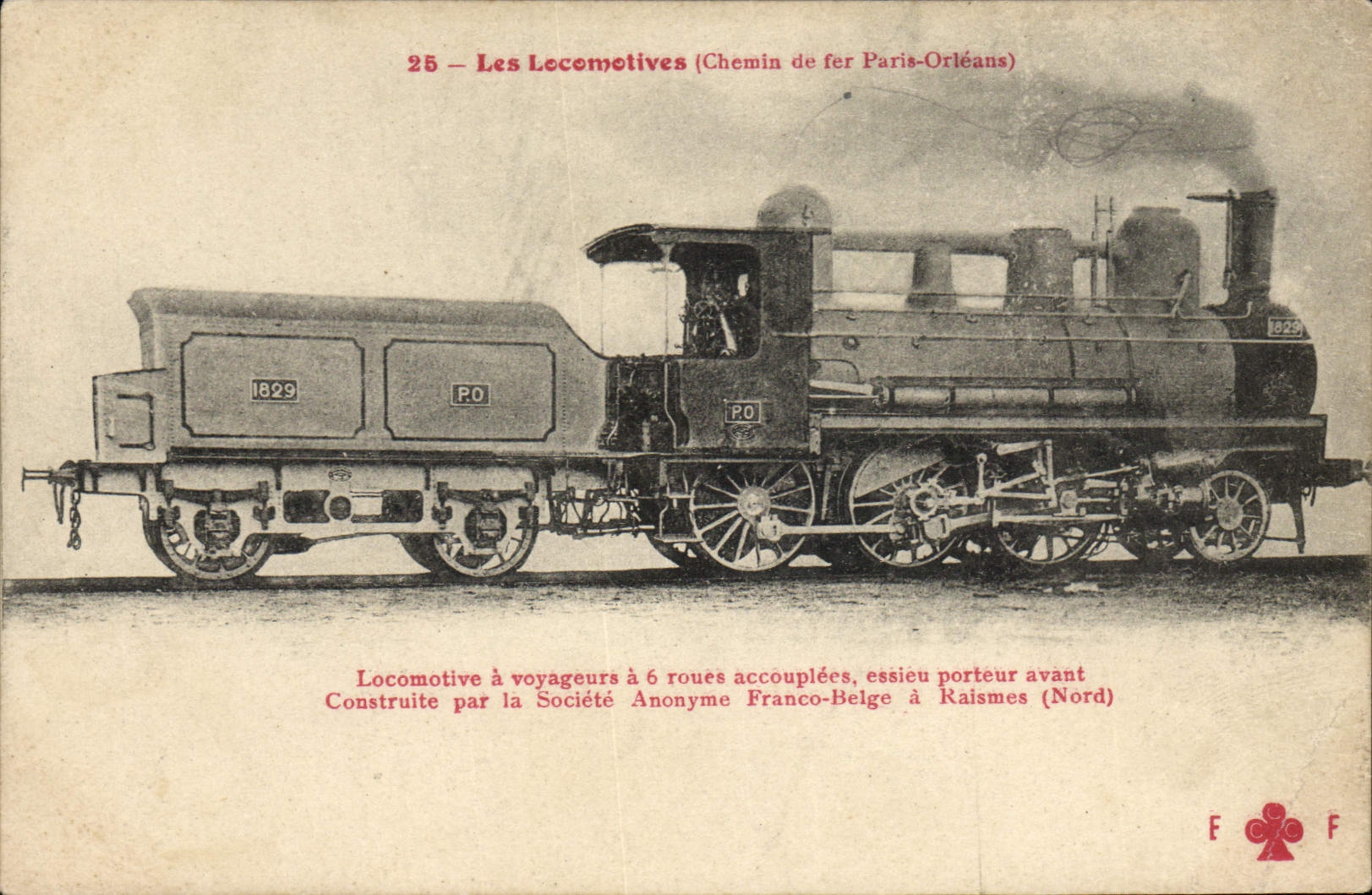 VINTAGE POSTCARD Train Engine Chemin de iron Paris Orleans