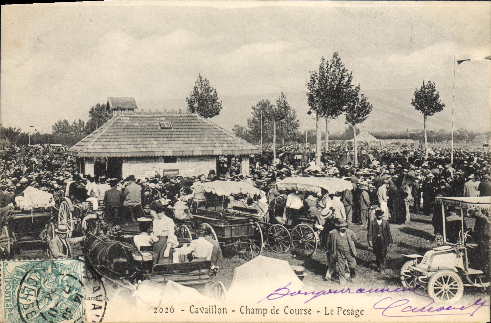 CPA Cheval Equitation Hippisme Cavaillon Champ de courses Le pesage TOP