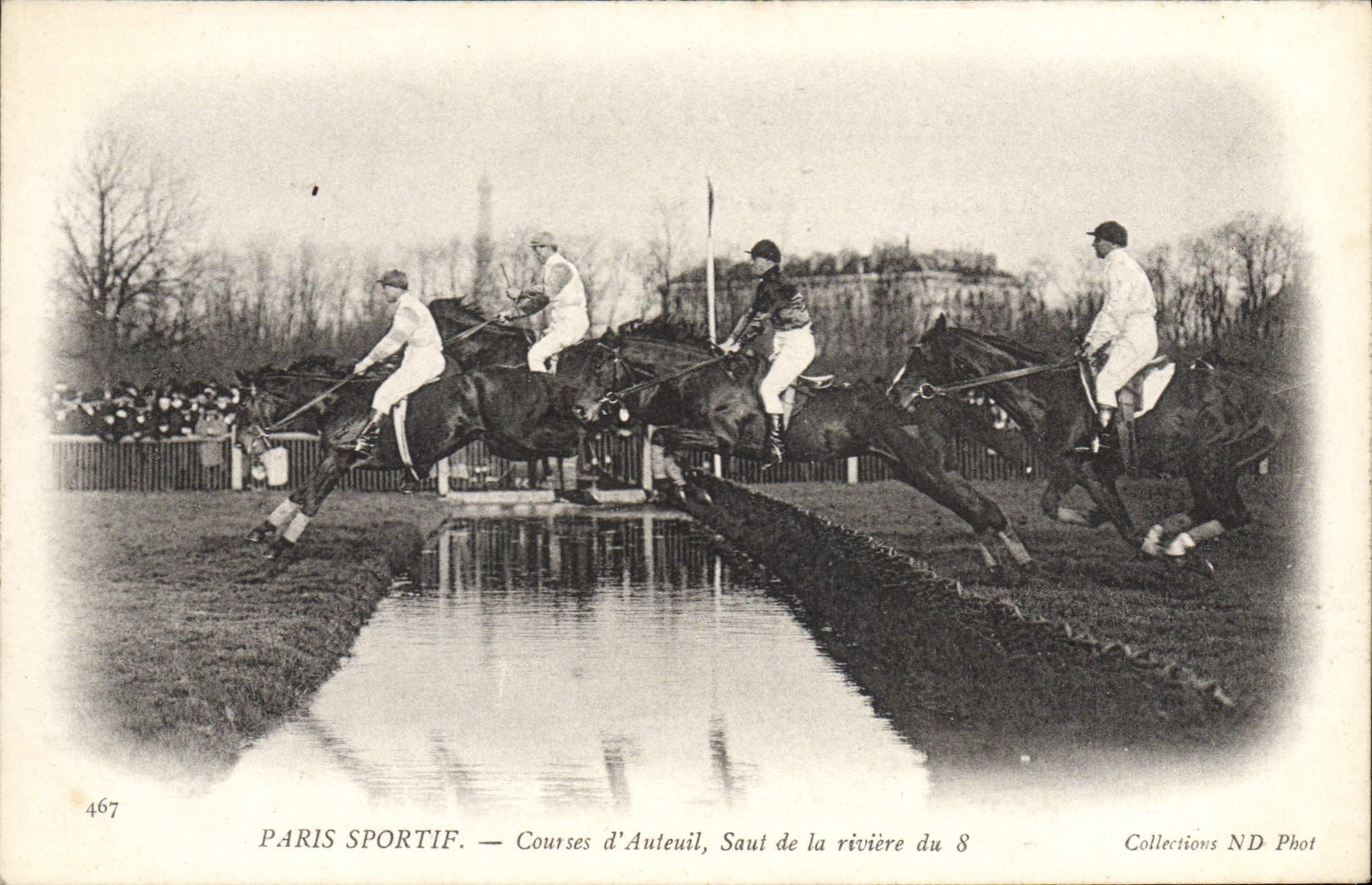 CPA Cheval Equitation Hippisme Paris Sportif Courses d'Auteuil Saut de la riviere 