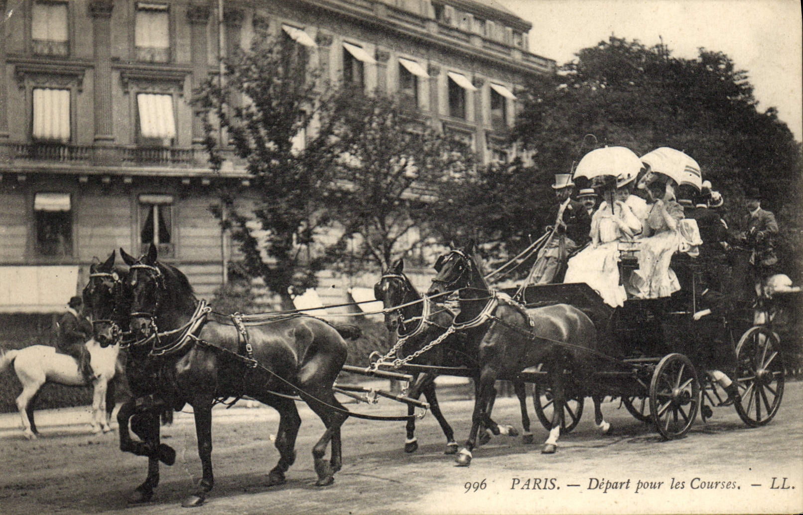 CPA Cheval Equitation Hippisme Paris Depart pour les courses TOP 