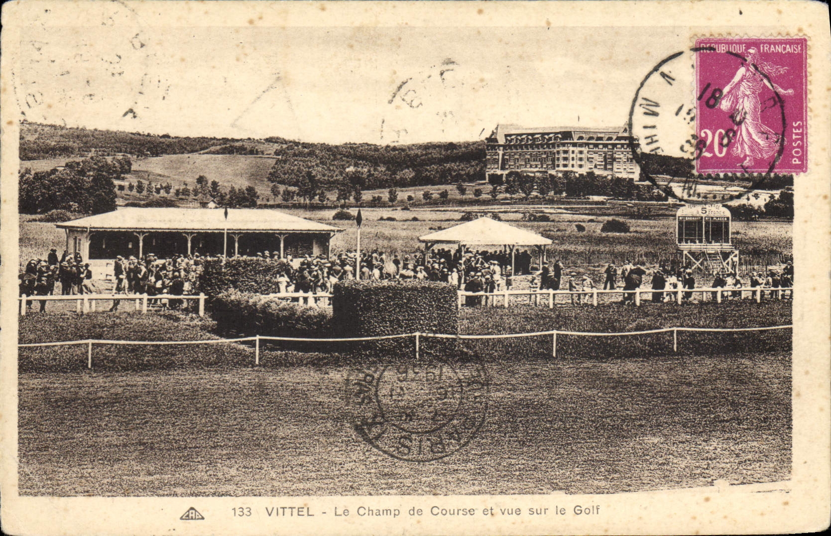 CPA Cheval Equitation Hippisme Vittel Le champ de courses et vue sur le golf 