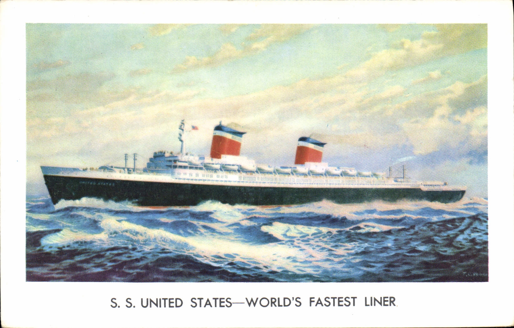 CPA Bateau Paquebot SS United States 