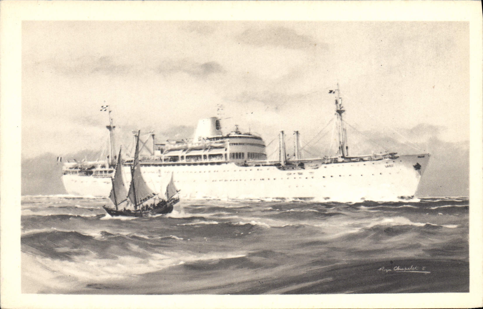 CPA Bateau Paquebot Compagnie des Messageries Maritimes Laos